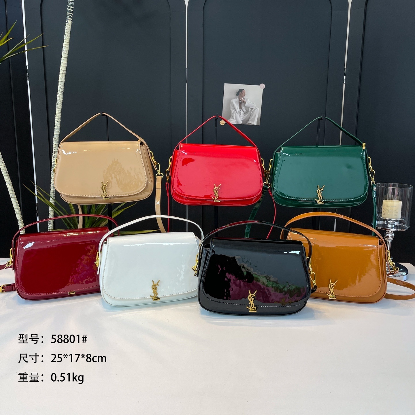 28$ YSL 58801 Shoulder bag size 25X17X8 cm 9930 BY2887 gallery