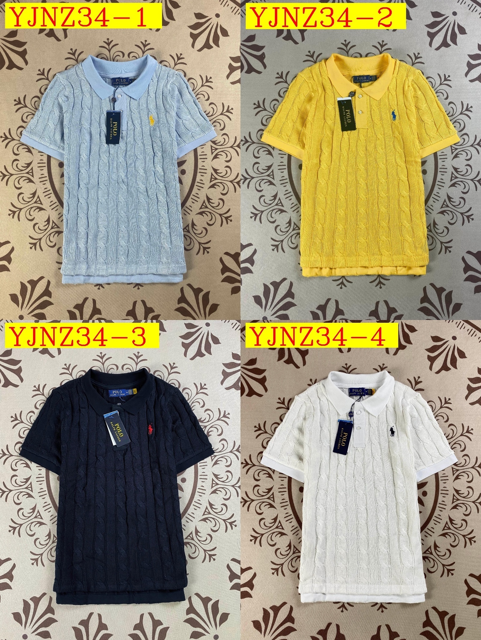 33$ Ralph Lauren 2252 Collared Knit Sweater Size M-2XL 513204 YJNZ34 gallery