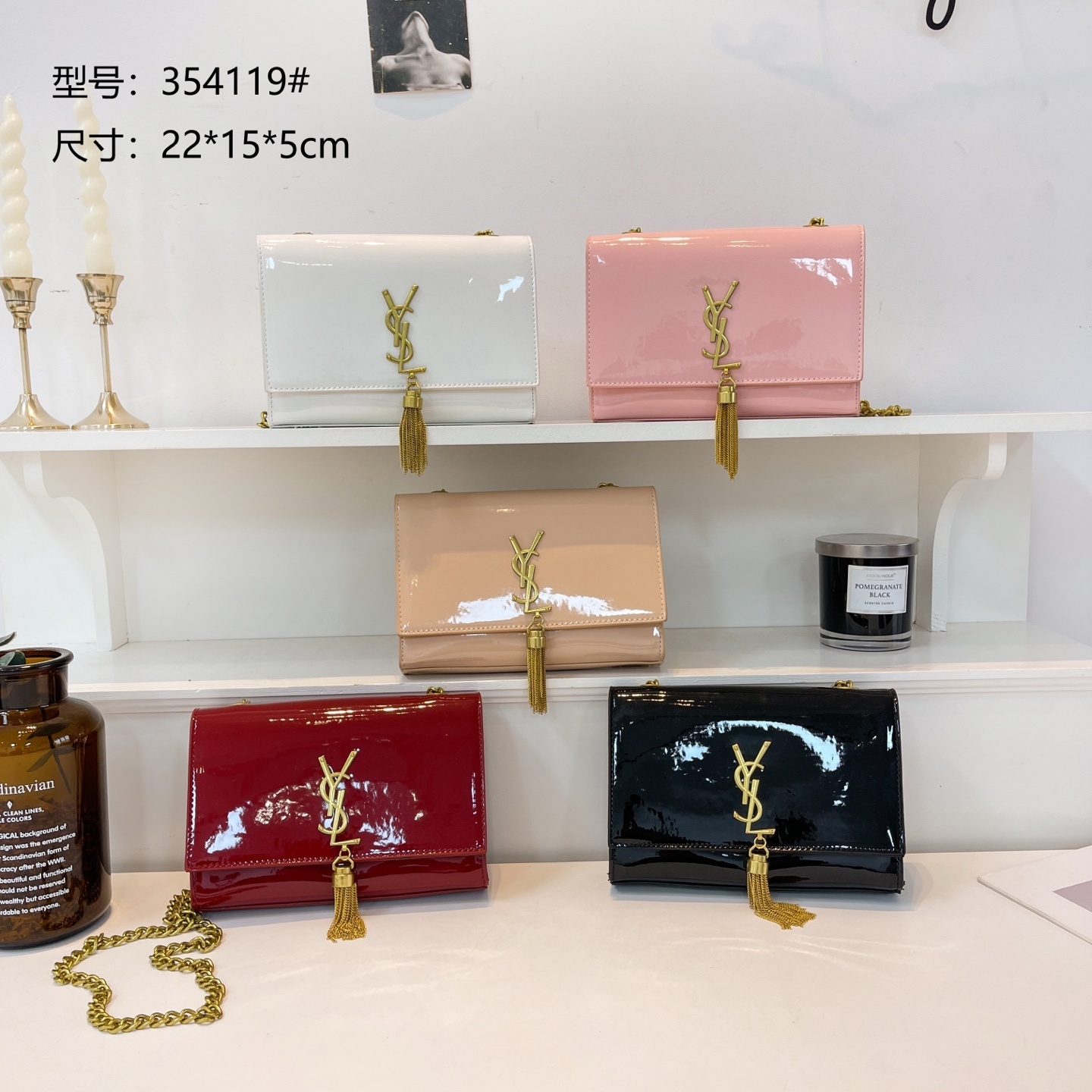 34$ YSL Shoulder bag size 22x15x5cm 014018 BYA1009 gallery