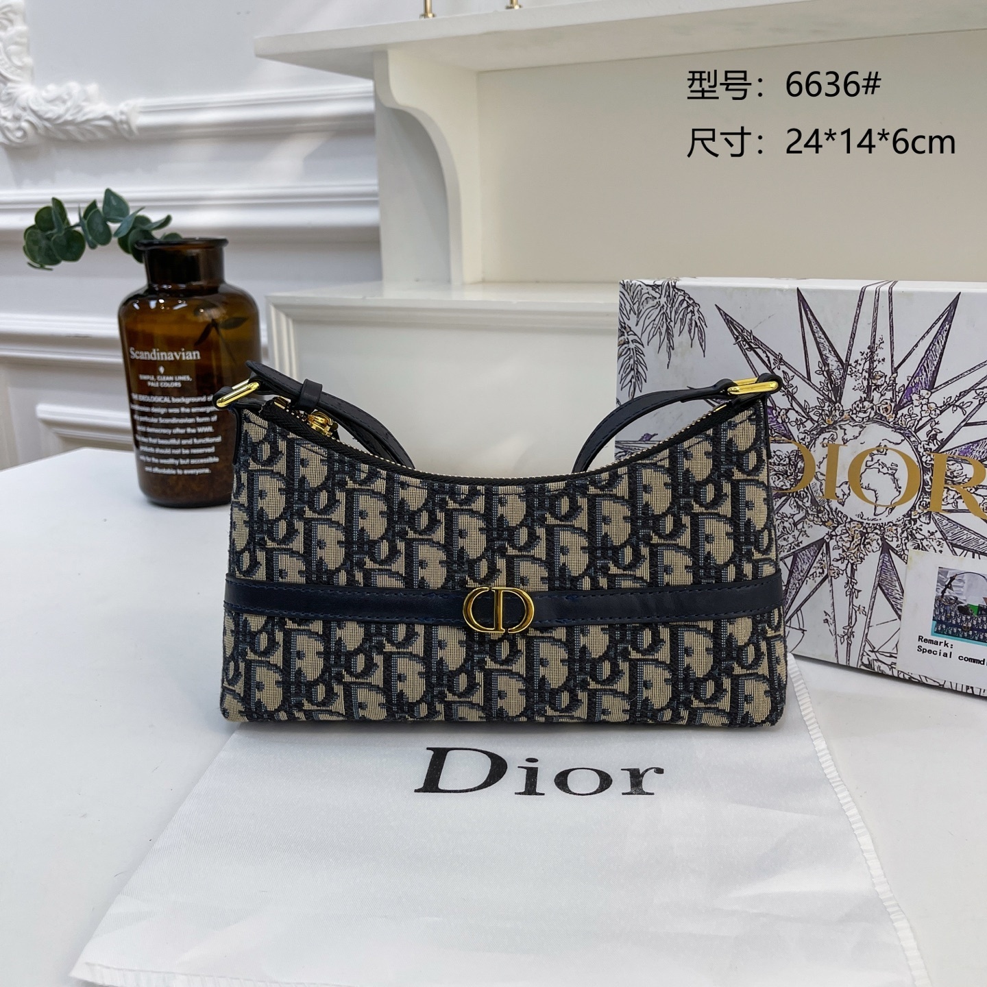 35$ dh DIOR 6636 Shoulder bag size 24X14X6 cm 91543823455 BY2609 gallery