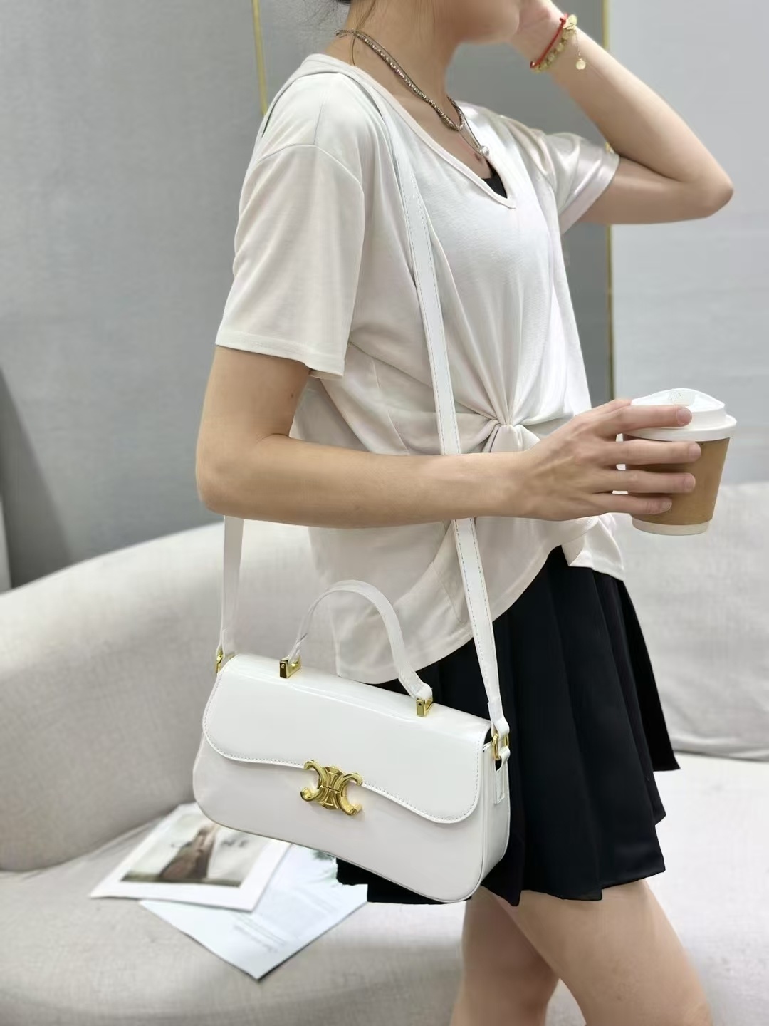 36$ CELINE 7034 Shoulder bag size 29X7X16 cm 211660 BR2128 gallery