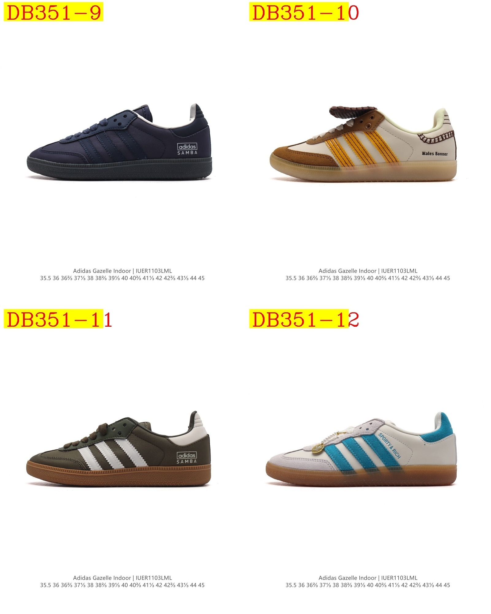 36$ new_dh Adidas Originals Gazelle Indoor Half size 35-45 91645023341 DB351 gallery