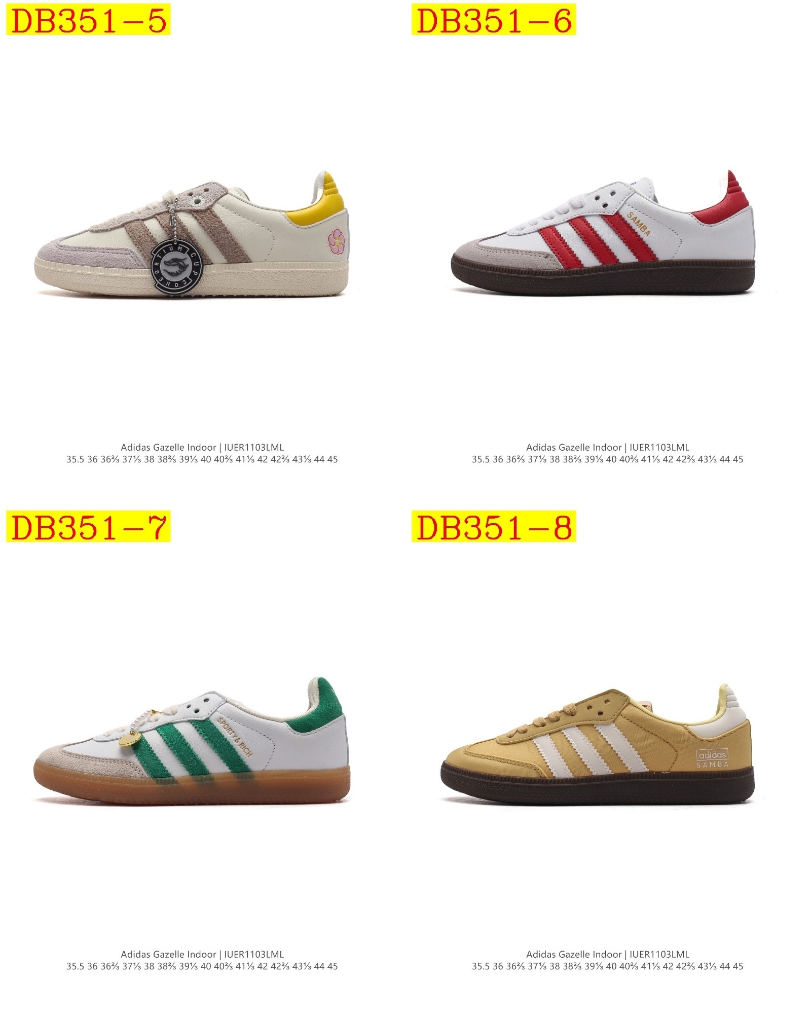 36$ new_dh Adidas Originals Gazelle Indoor Half size 35-45 91645023341 DB351 gallery