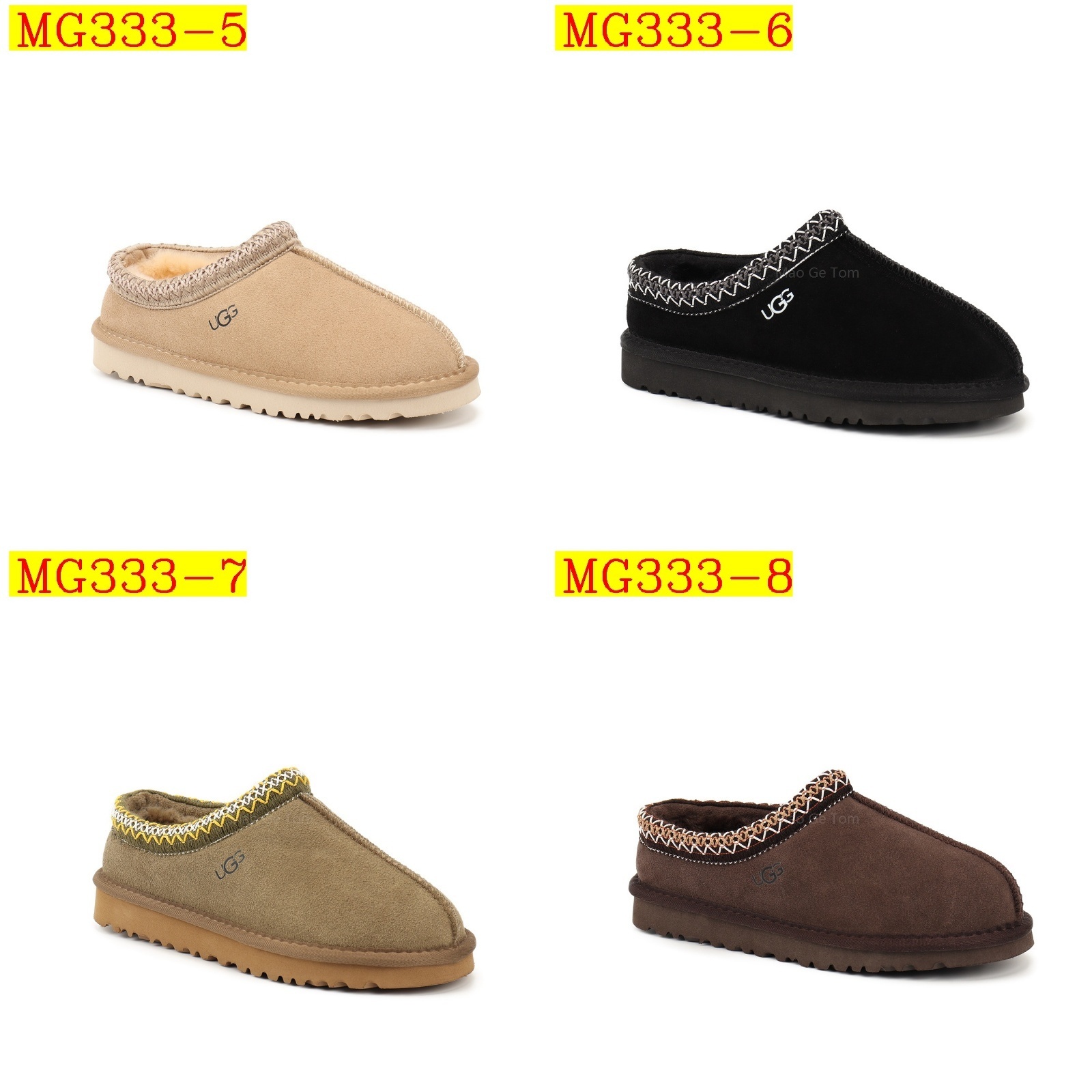 37$ UGG Tasman Slipper Cow Leather Atifical Fur Size 34-43 210520 MG333 gallery