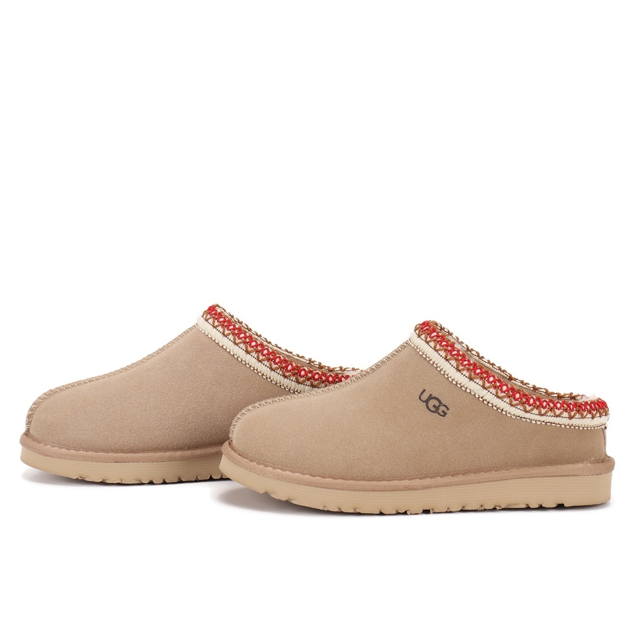 37$ UGG Tasman Slipper Cow Leather Atifical Fur Size 34-43 210520 MG333 gallery