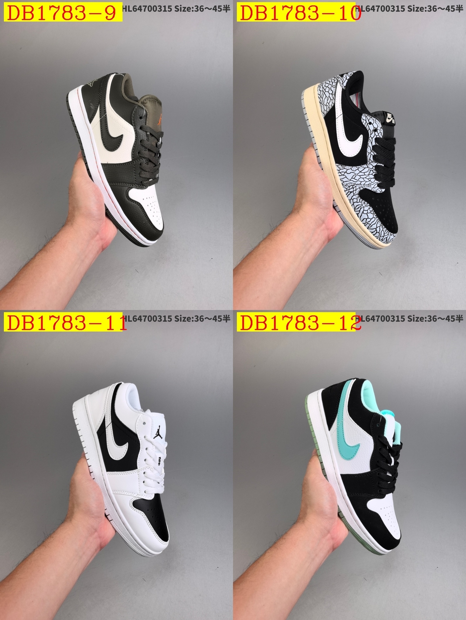 38$ dh Nike Air Jordan 1 Low Half size 36-45 51241023686 DB1783 gallery