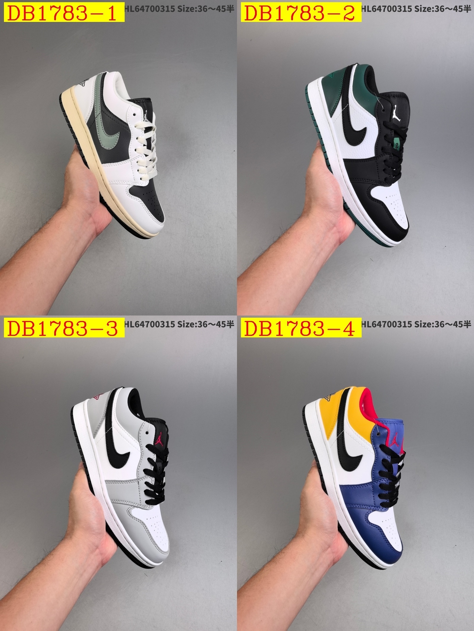 38$ dh Nike Air Jordan 1 Low Half size 36-45 51241023686 DB1783 gallery