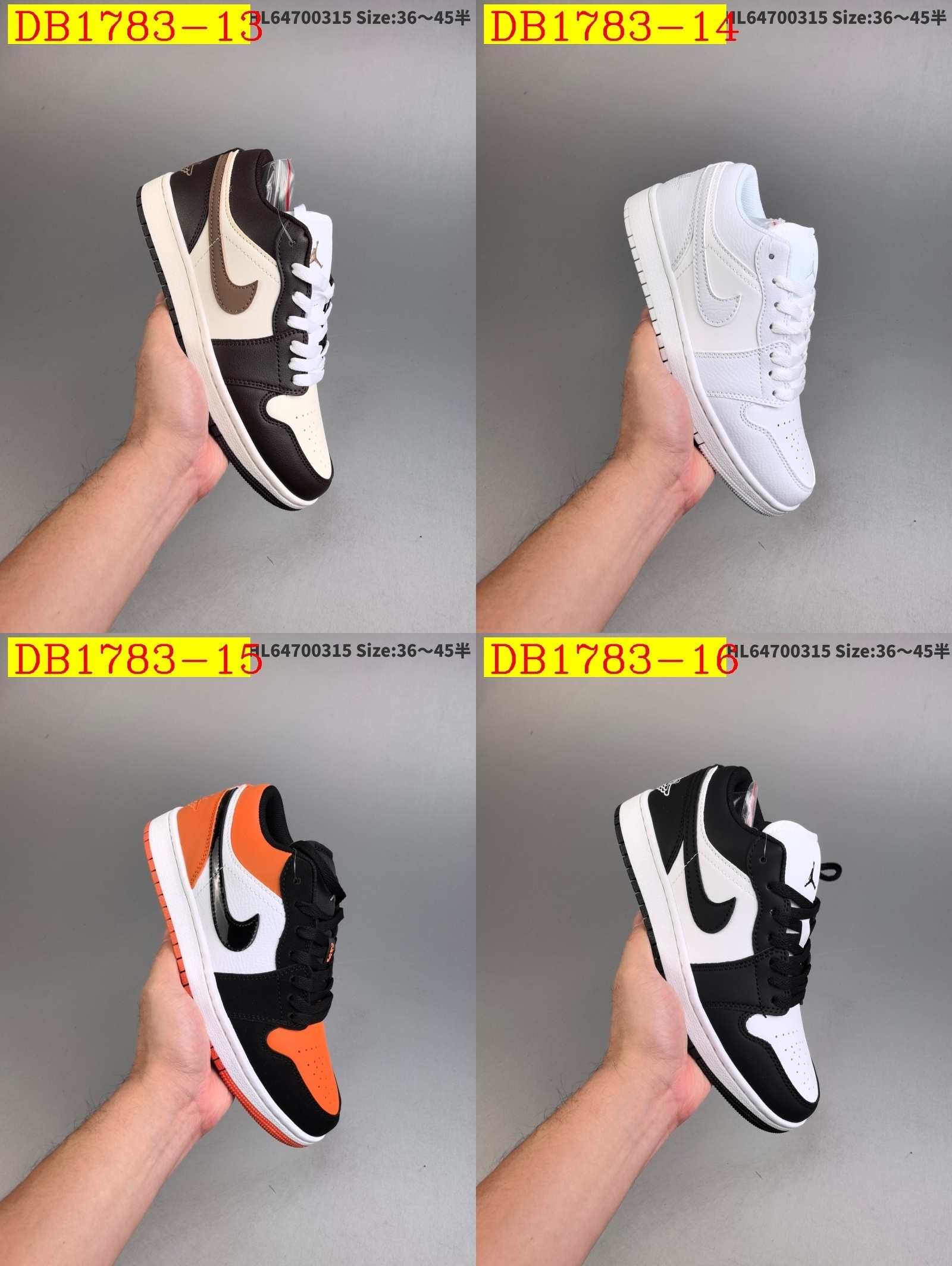 38$ dh Nike Air Jordan 1 Low Half size 36-45 51241023686 DB1783 gallery