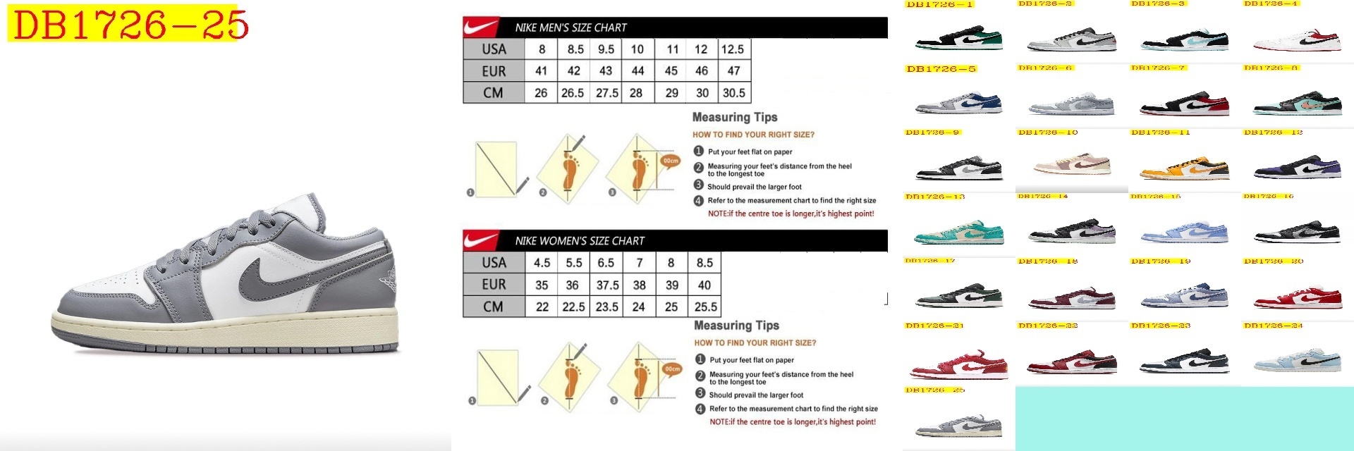 38$ new_dh Air Jordan 1 Low AJ1 size 36-46 61352023469 DB1726 gallery