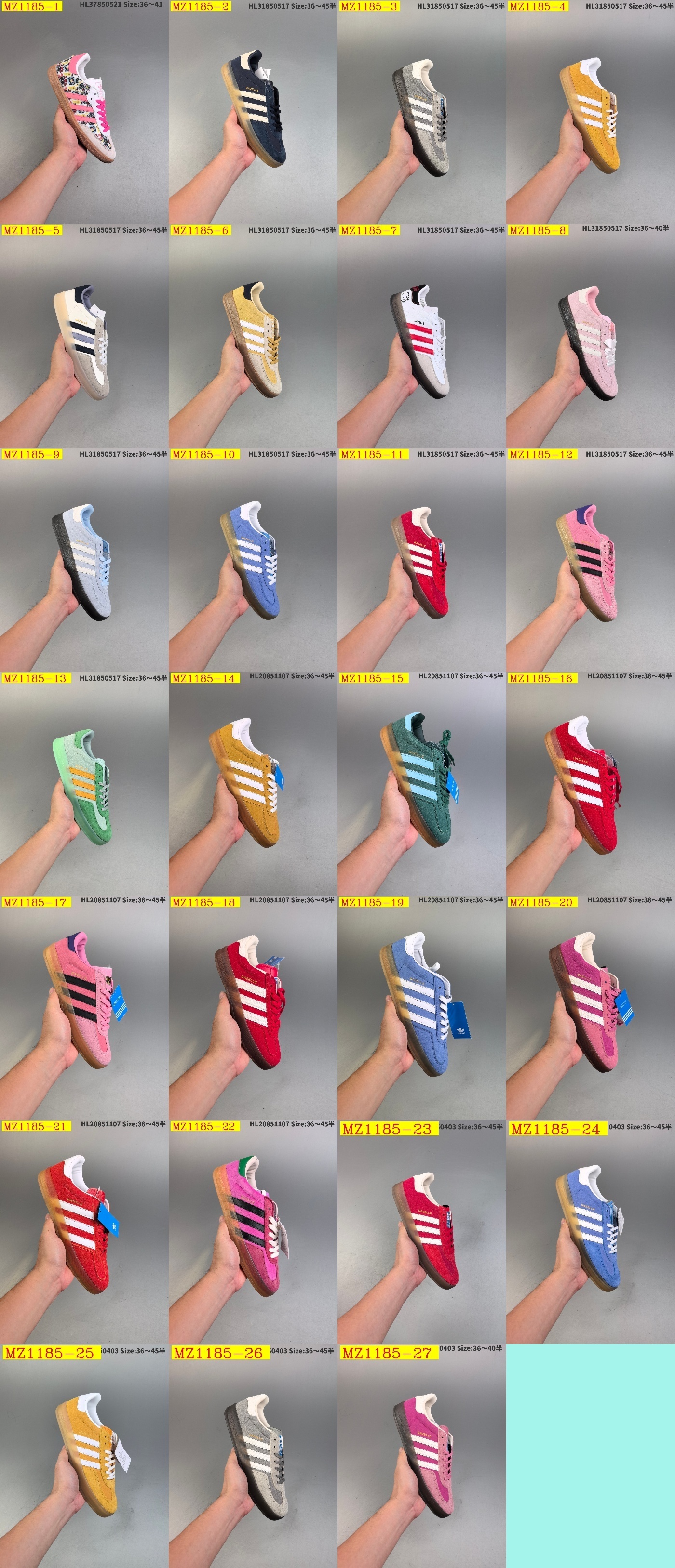 39$ Adidas Originals Gazelle color 1-18 size 36-45 half 818730 MZ1185 gallery