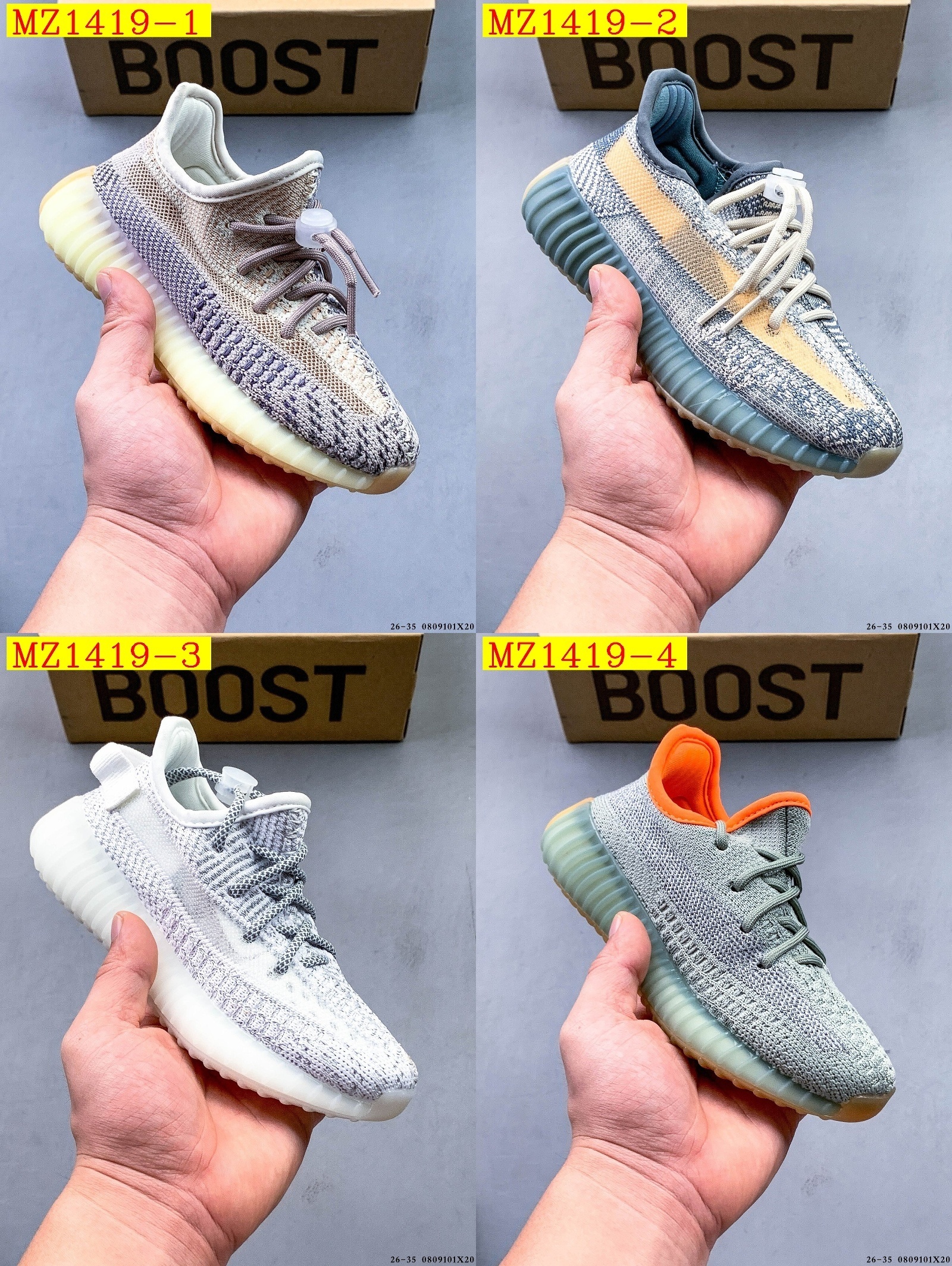 40$ Adidas YEEZY BOOST 350 V2 for kids size 26-35 626030 MZ1419 gallery