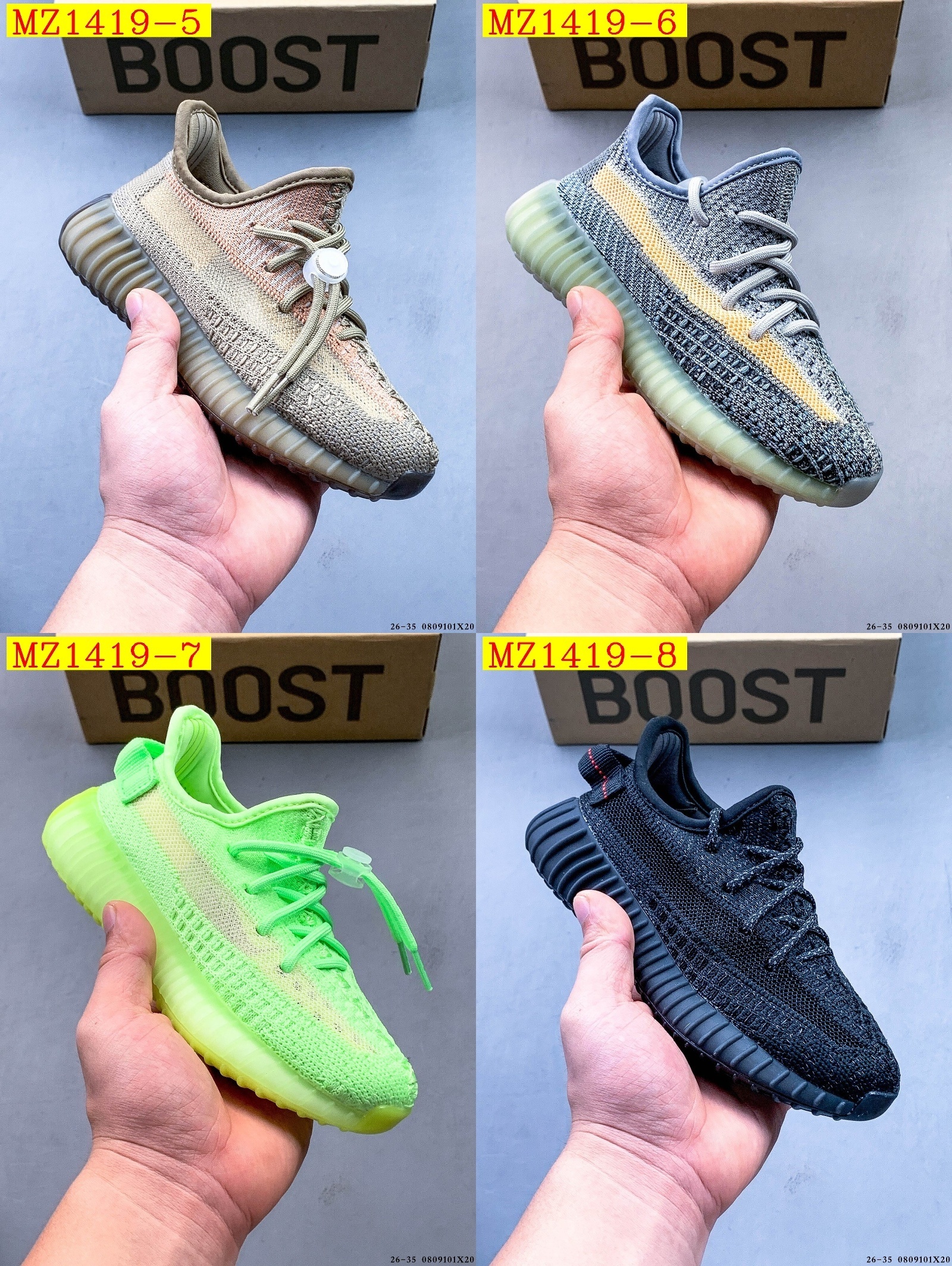 40$ Adidas YEEZY BOOST 350 V2 for kids size 26-35 626030 MZ1419 gallery