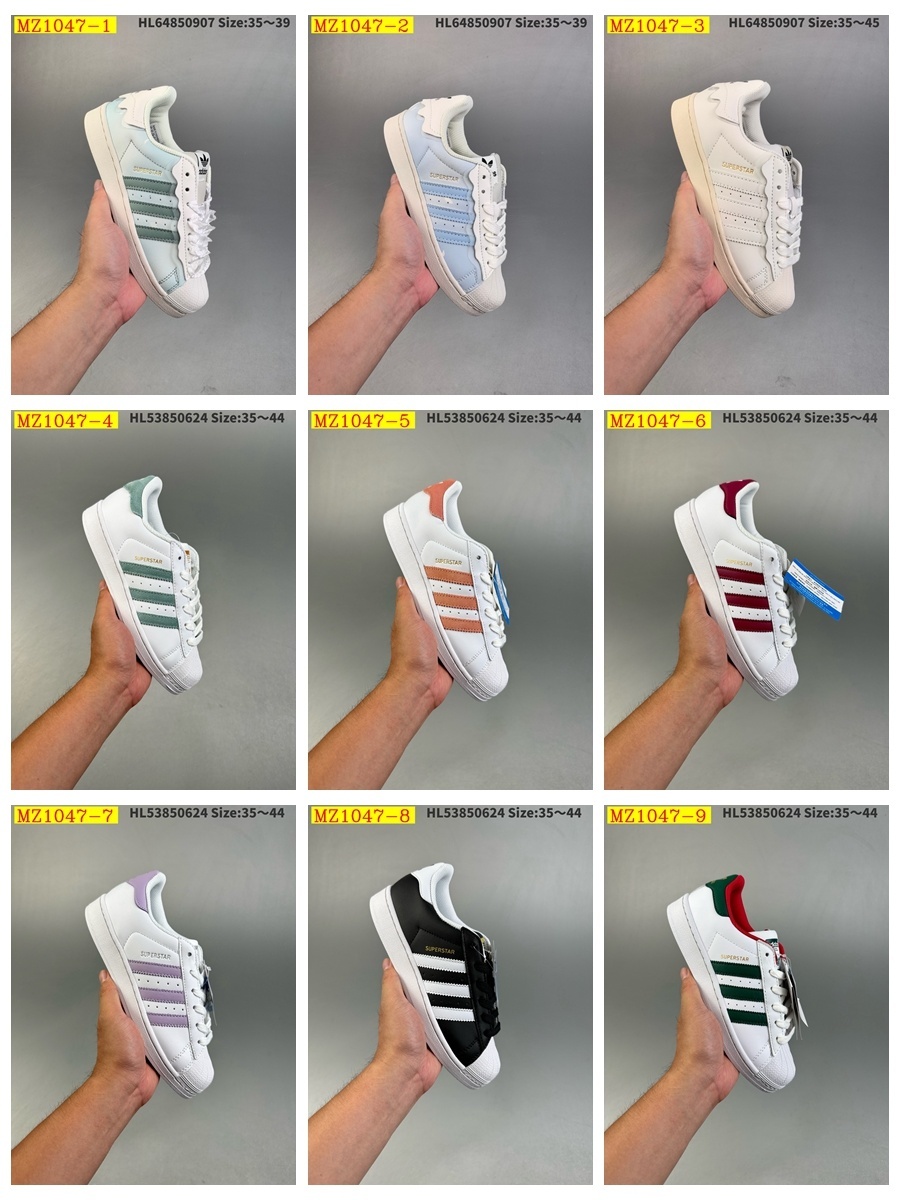 41$ Adidas Originals Superstar size 36-40 half 814760 MZ1047 gallery