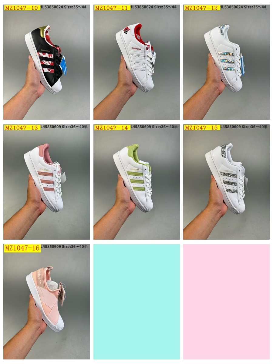 41$ Adidas Originals Superstar size 36-40 half 814760 MZ1047 gallery