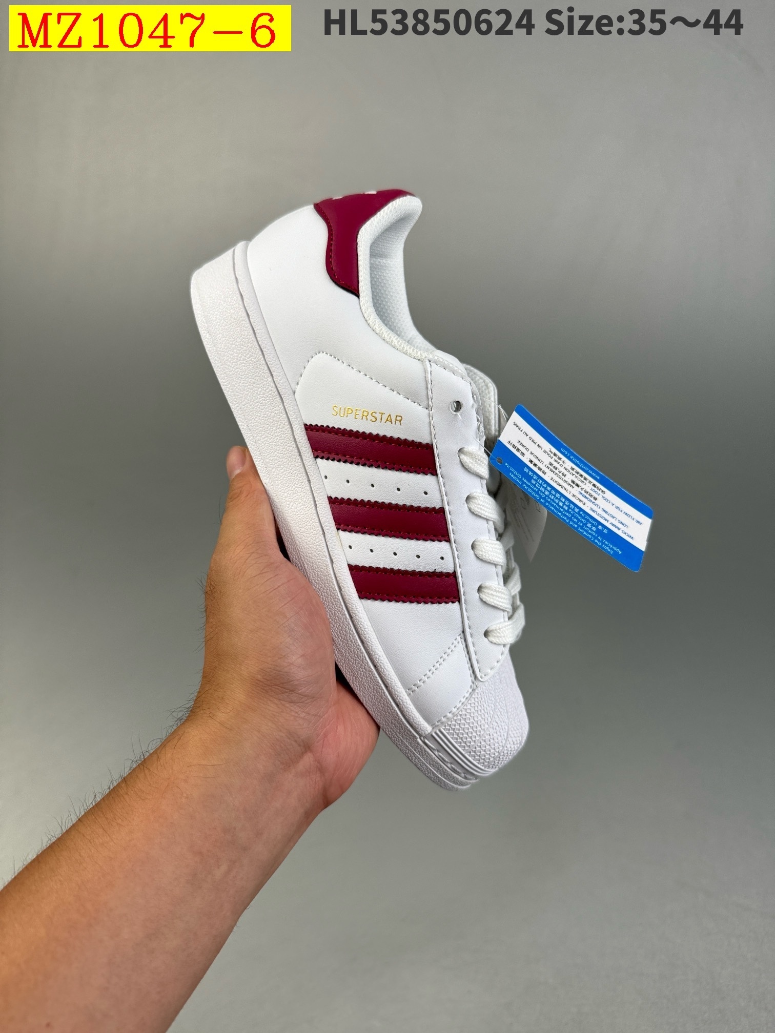 41$ Adidas Originals Superstar size 36-40 half 814760 MZ1047 gallery