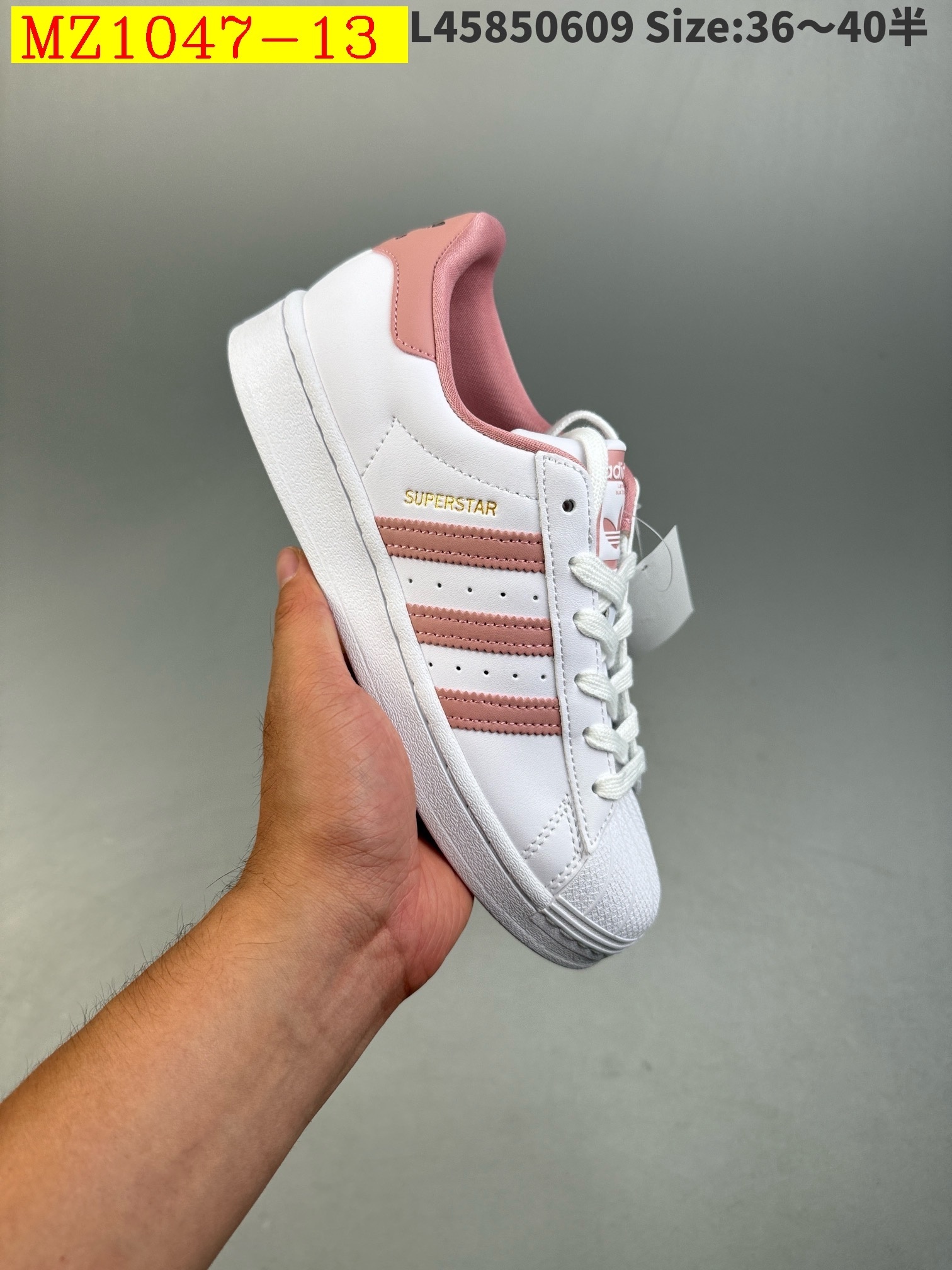 41$ Adidas Originals Superstar size 36-40 half 814760 MZ1047 gallery