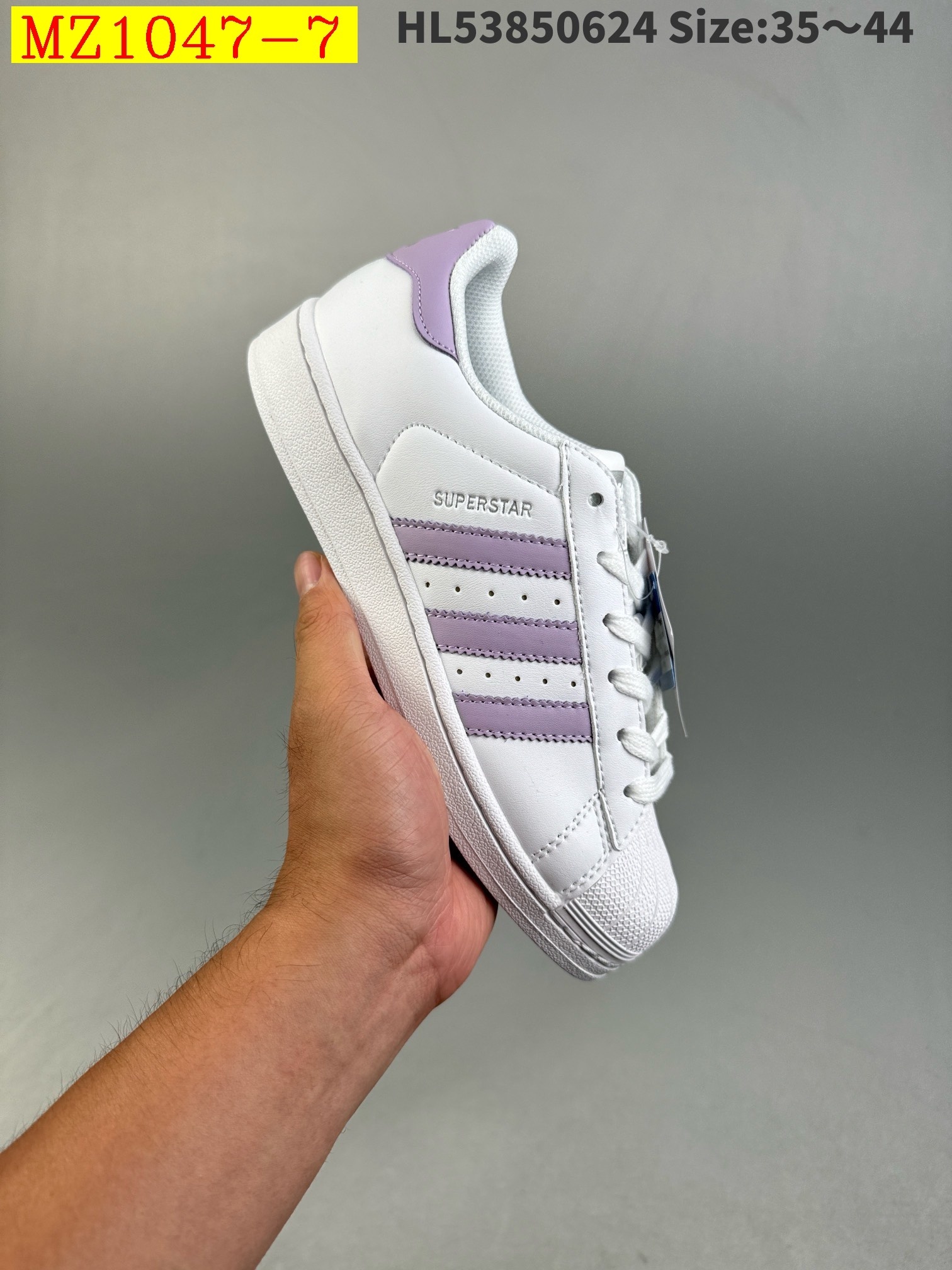 41$ Adidas Originals Superstar size 36-40 half 814760 MZ1047 gallery