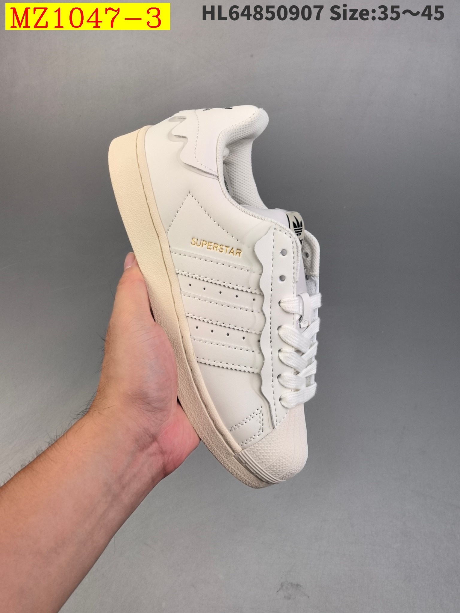41$ Adidas Originals Superstar size 36-40 half 814760 MZ1047 gallery