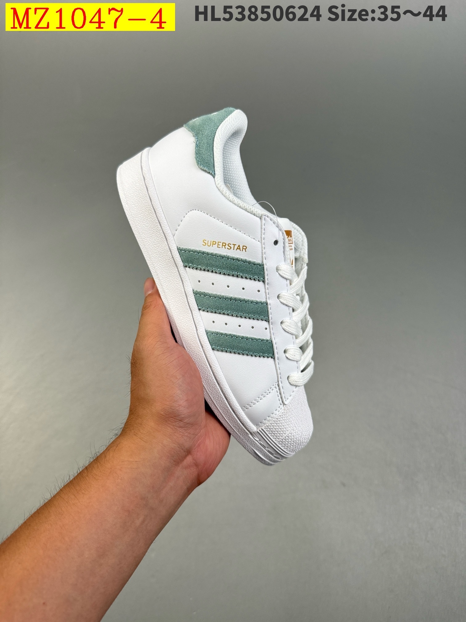 41$ Adidas Originals Superstar size 36-40 half 814760 MZ1047 gallery