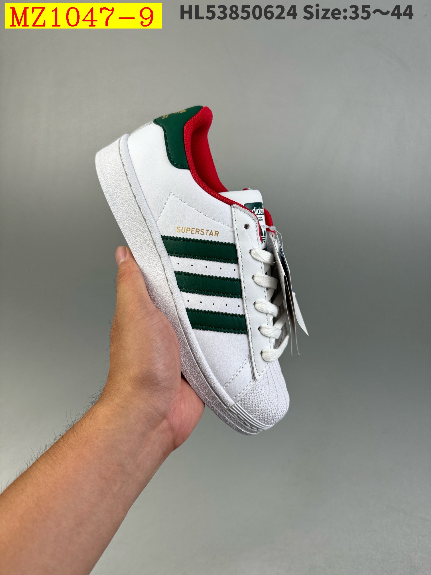 41$ Adidas Originals Superstar size 36-40 half 814760 MZ1047 gallery