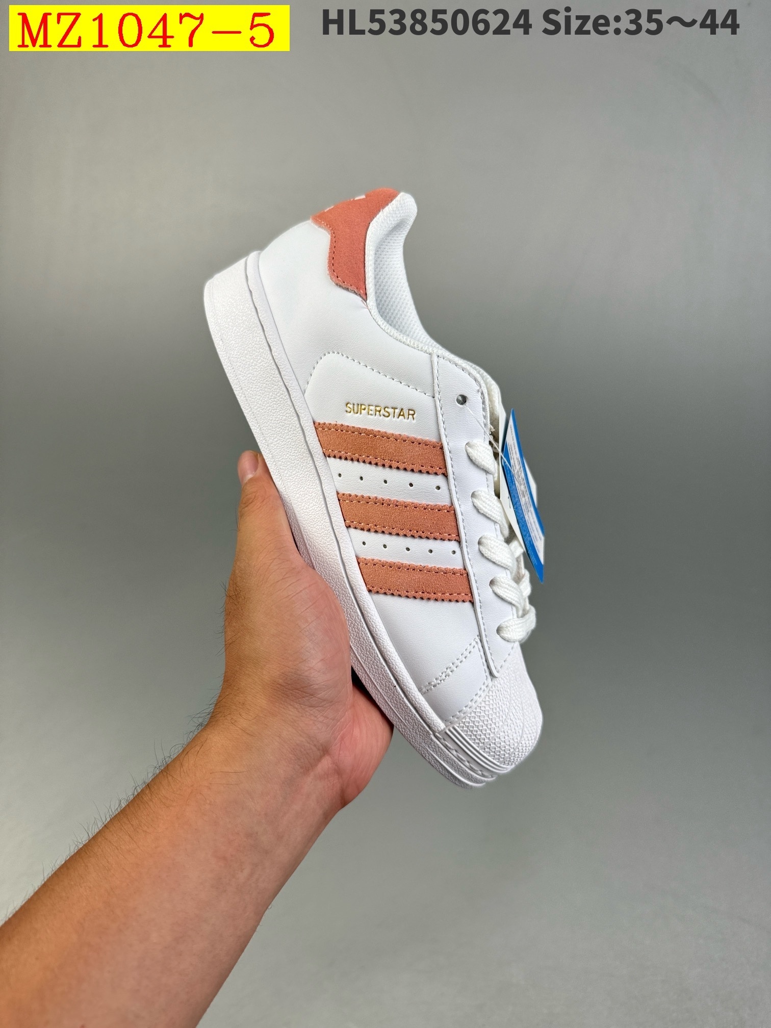 41$ Adidas Originals Superstar size 36-40 half 814760 MZ1047 gallery