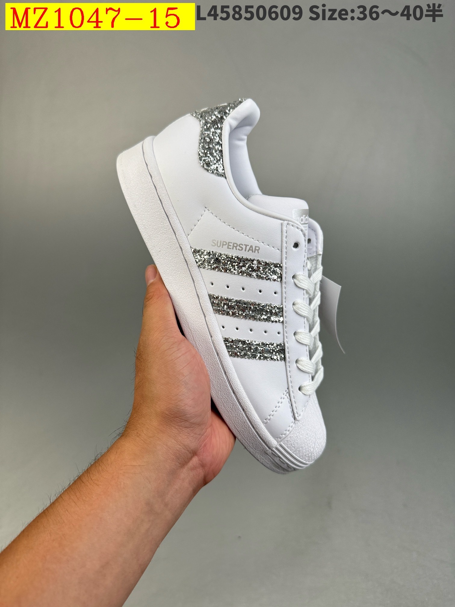 41$ Adidas Originals Superstar size 36-40 half 814760 MZ1047 gallery