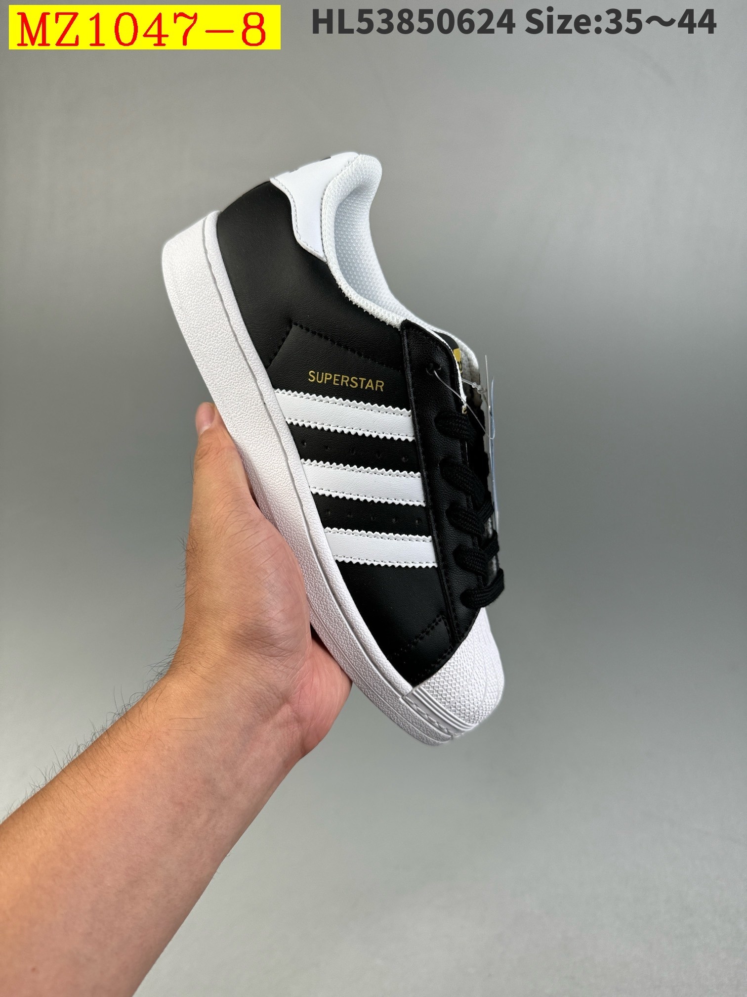 41$ Adidas Originals Superstar size 36-40 half 814760 MZ1047 gallery