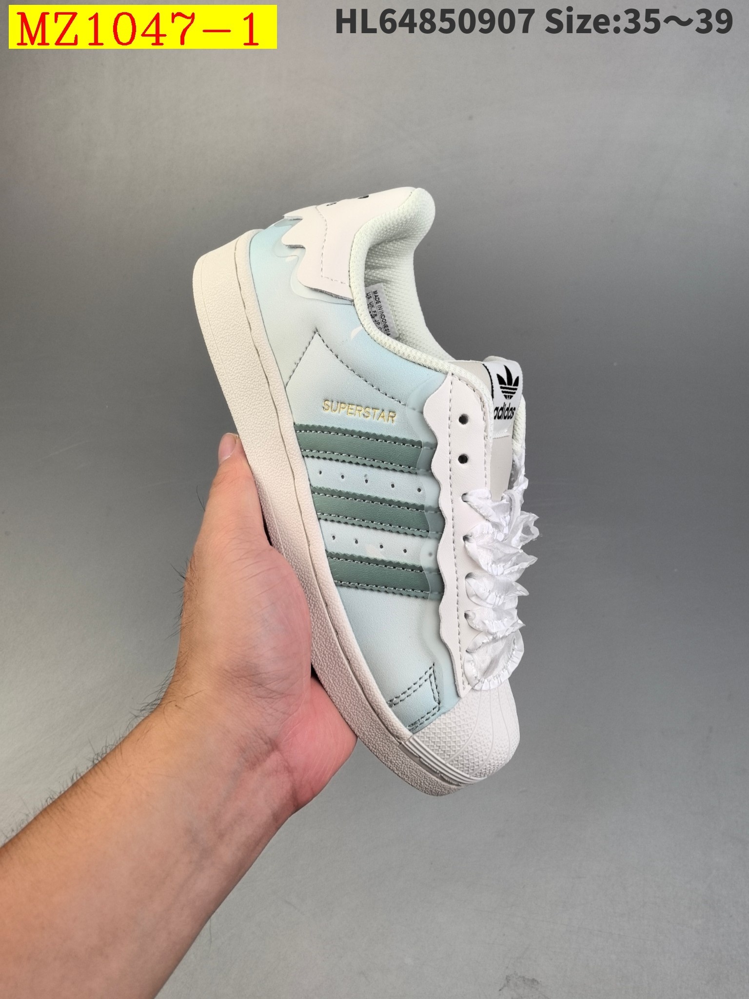 41$ Adidas Originals Superstar size 36-40 half 814760 MZ1047 gallery