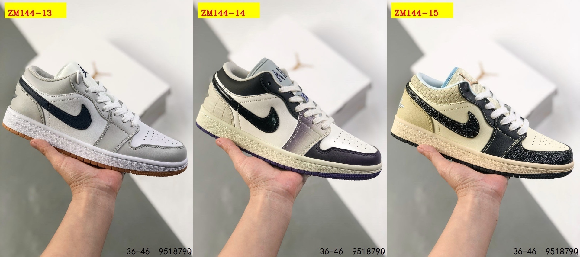 42$ Nike Air Jordan 1 Low AJ1 WH size 35-45 713890 ZM144 gallery