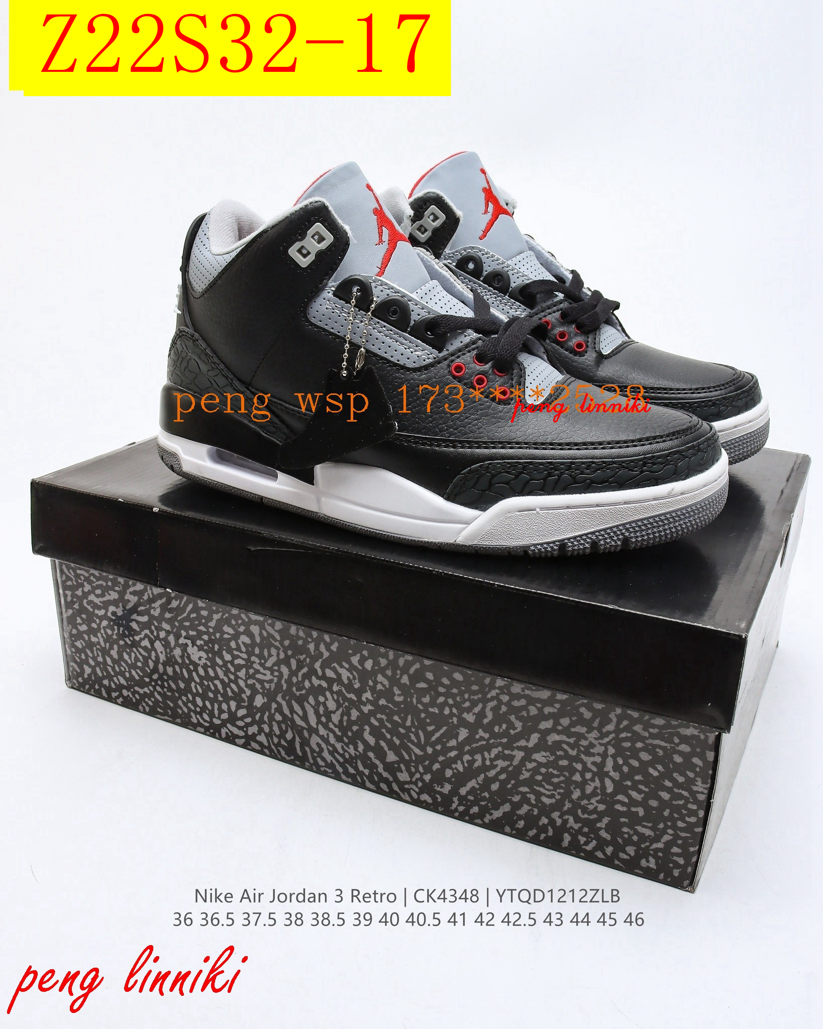 42$ new_dh Air jordan 3 Retro Tinker Nrg AJ3 SIZE 36-46 72528024900 Z22S32 gallery