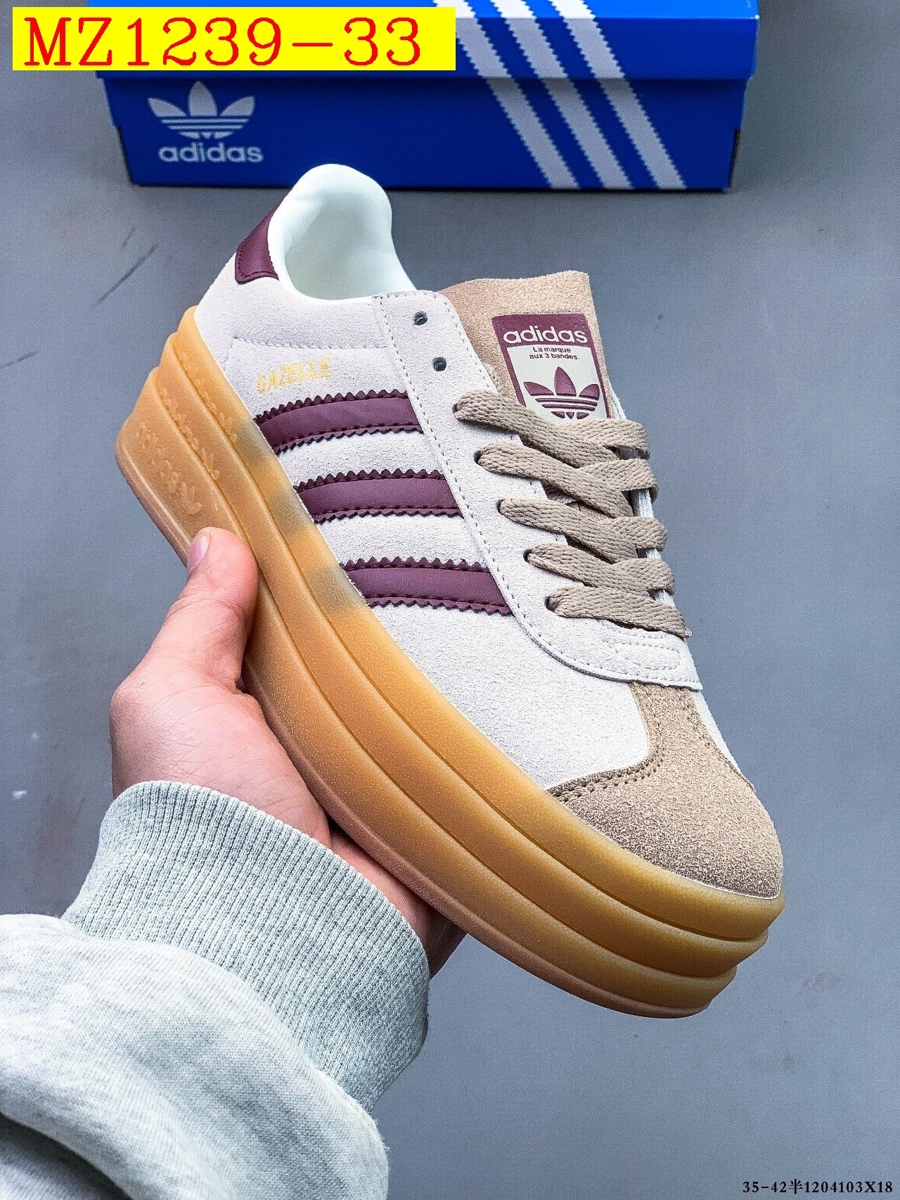 43$ Adidas Gazelle Bold W size 35-42 617800 MZ1239 gallery