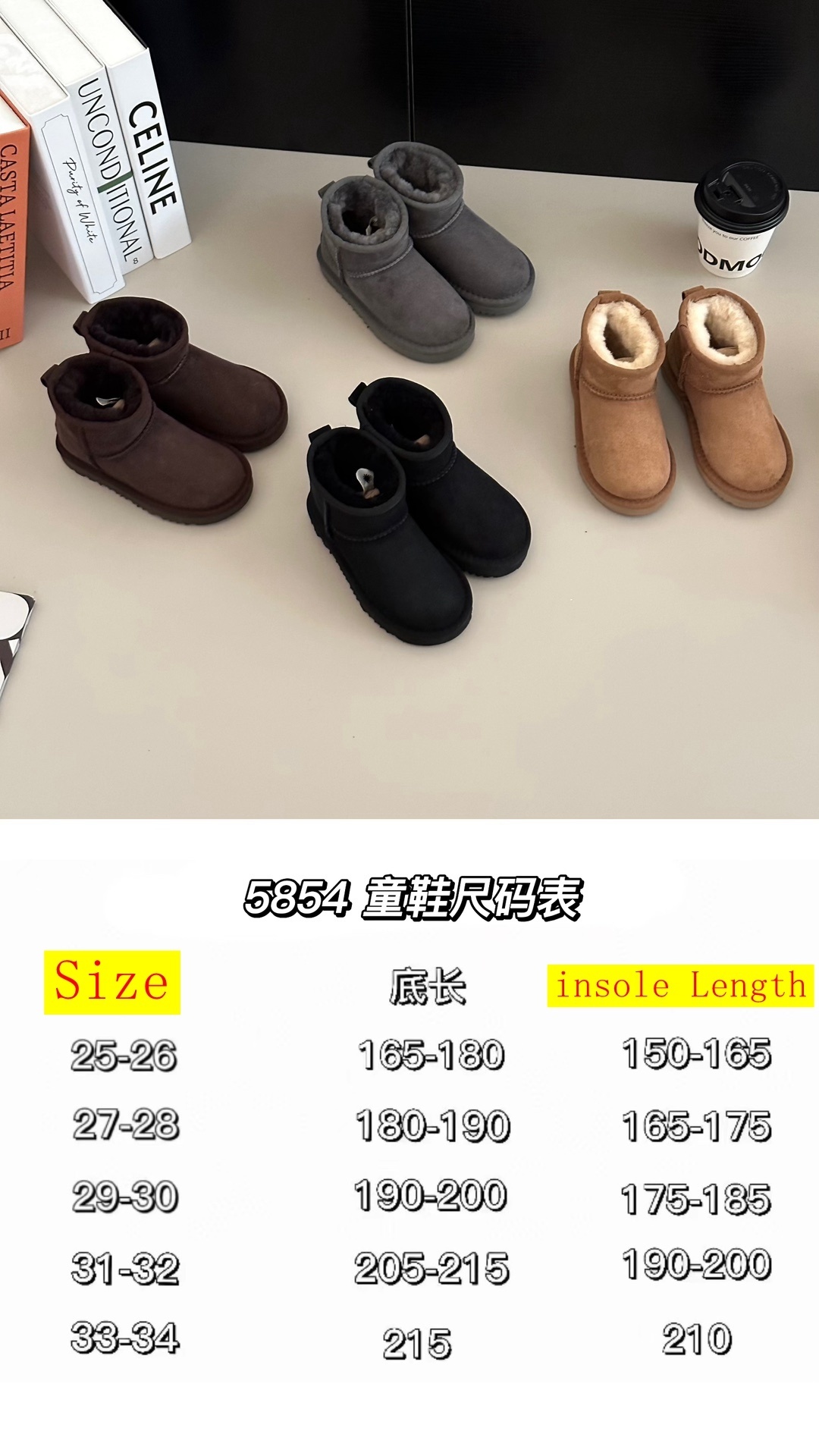 43$ Top Quality UGG mini Leather Wool for kids size 25-34 326240 UG291 gallery