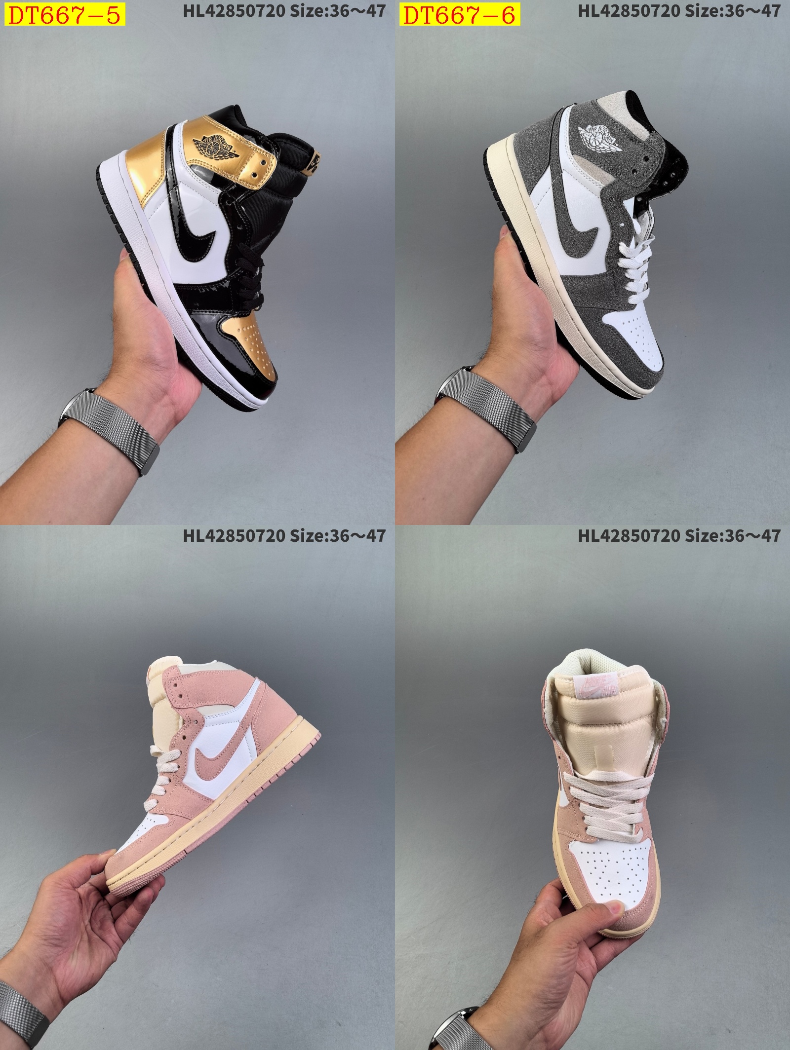43$ new_dh Air Jordan 1 Retro High Rust Pink size 36-46 41276024814 DT667 gallery