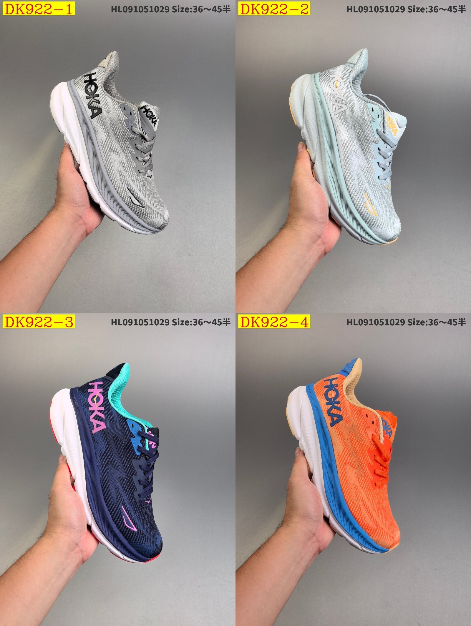 43$ new_dh HOKA M CLIFTON 9 size 36-45 72415024816 DK922 gallery