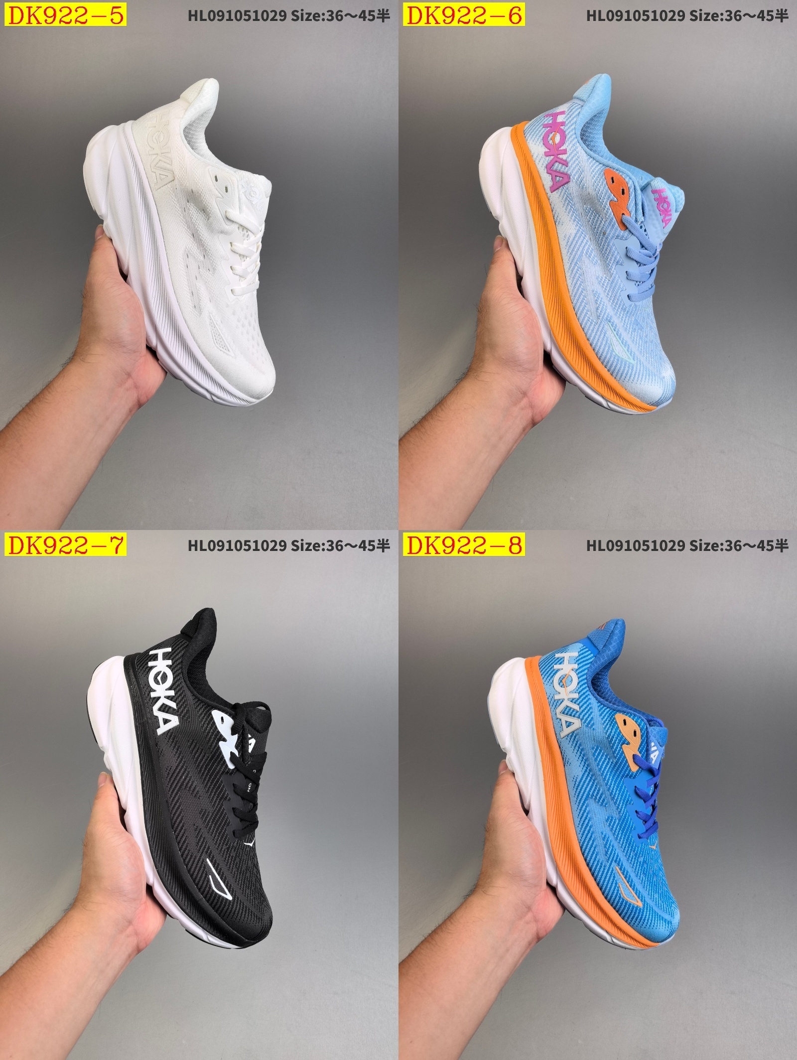 43$ new_dh HOKA M CLIFTON 9 size 36-45 72415024816 DK922 gallery