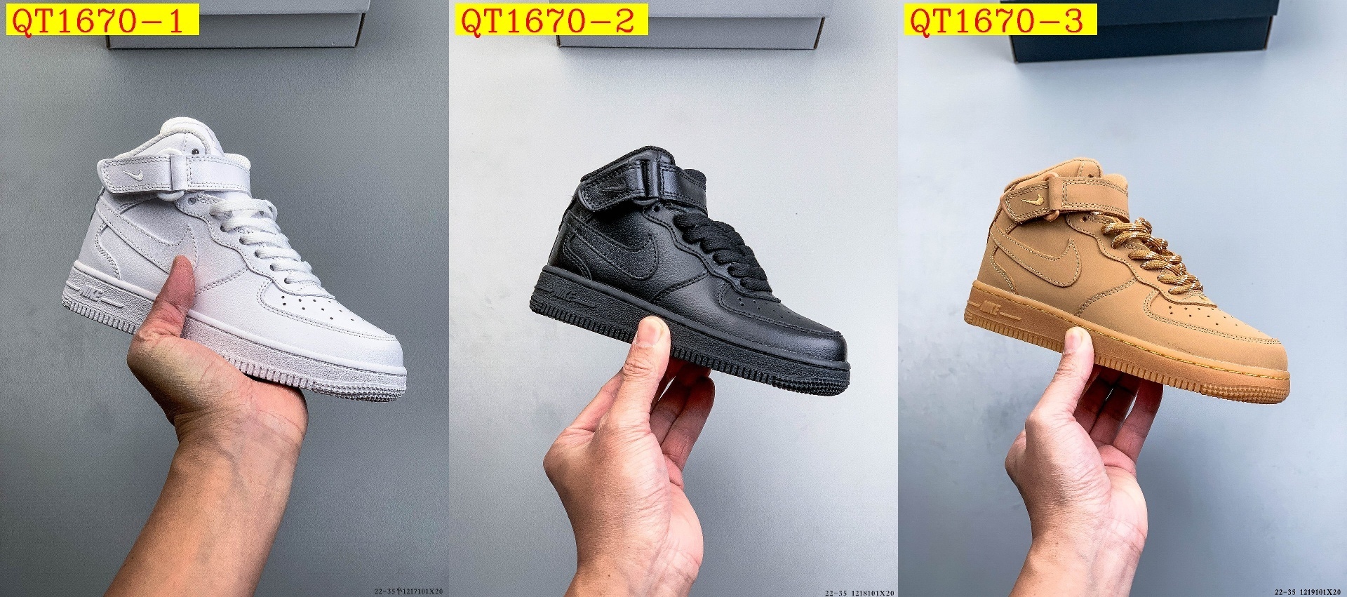 44$ Nike Air Force 1 Mid for kids Size 22-35 221000 QT1670 gallery