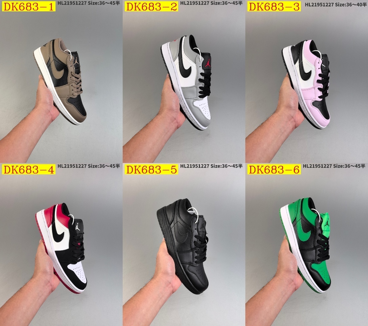 44$ dh Air Jordan 1 Low AJ1 Half size 36-45 51291034046 DK683 gallery