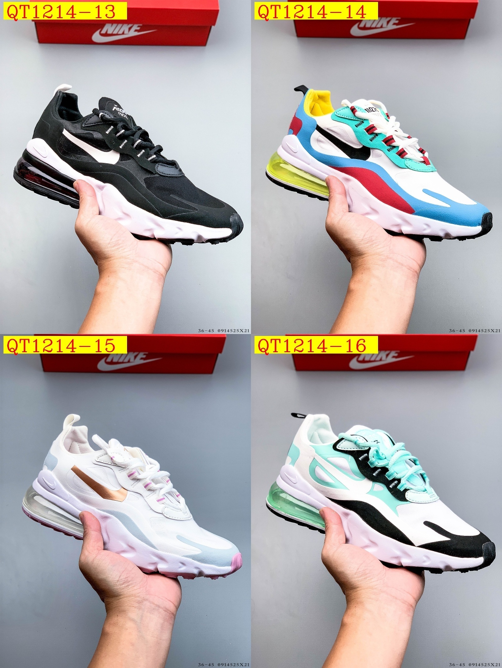 45$ NiKe Air Max 270 React Size 36-45 424170 QT1214 gallery