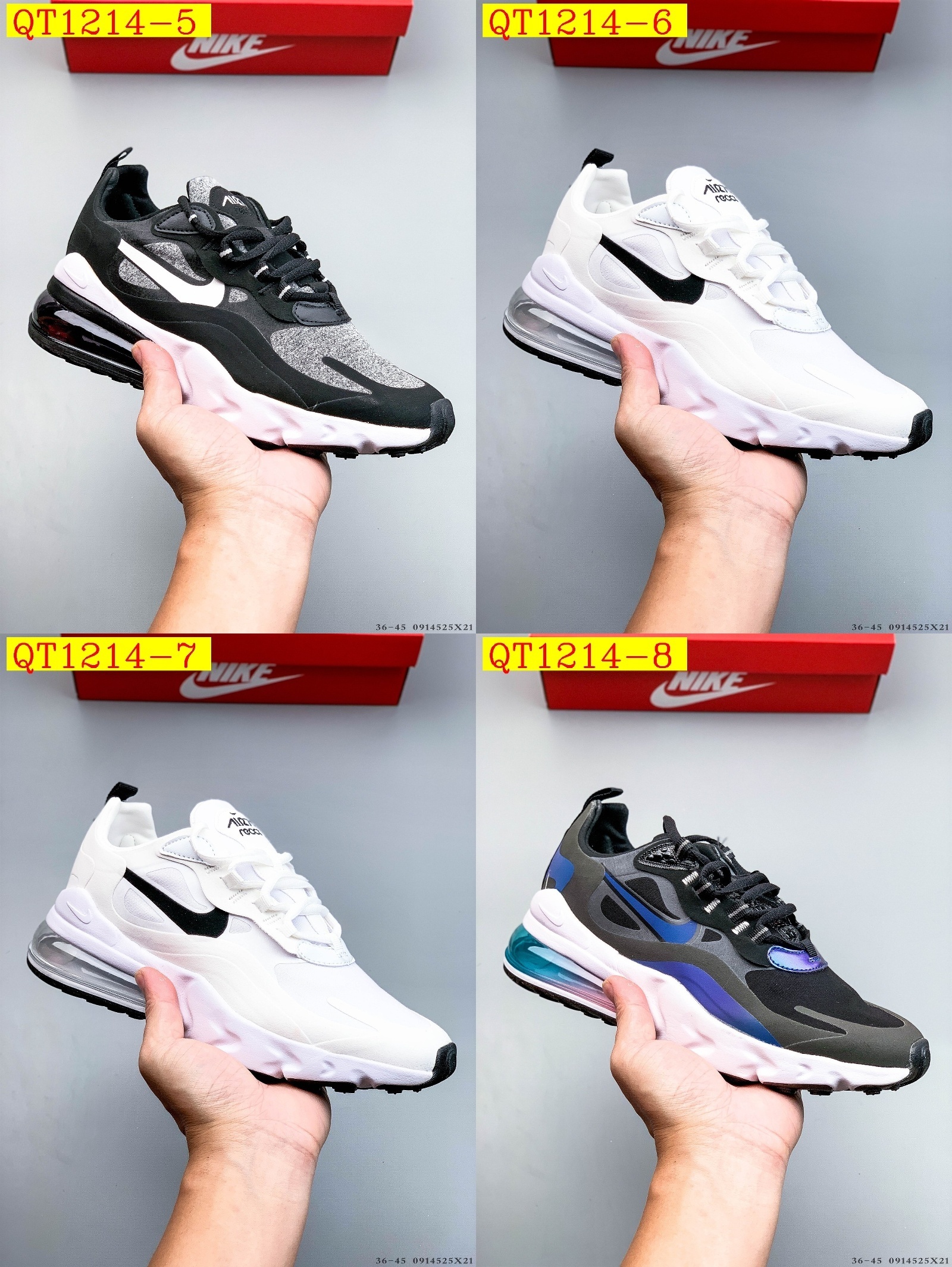 45$ NiKe Air Max 270 React Size 36-45 424170 QT1214 gallery