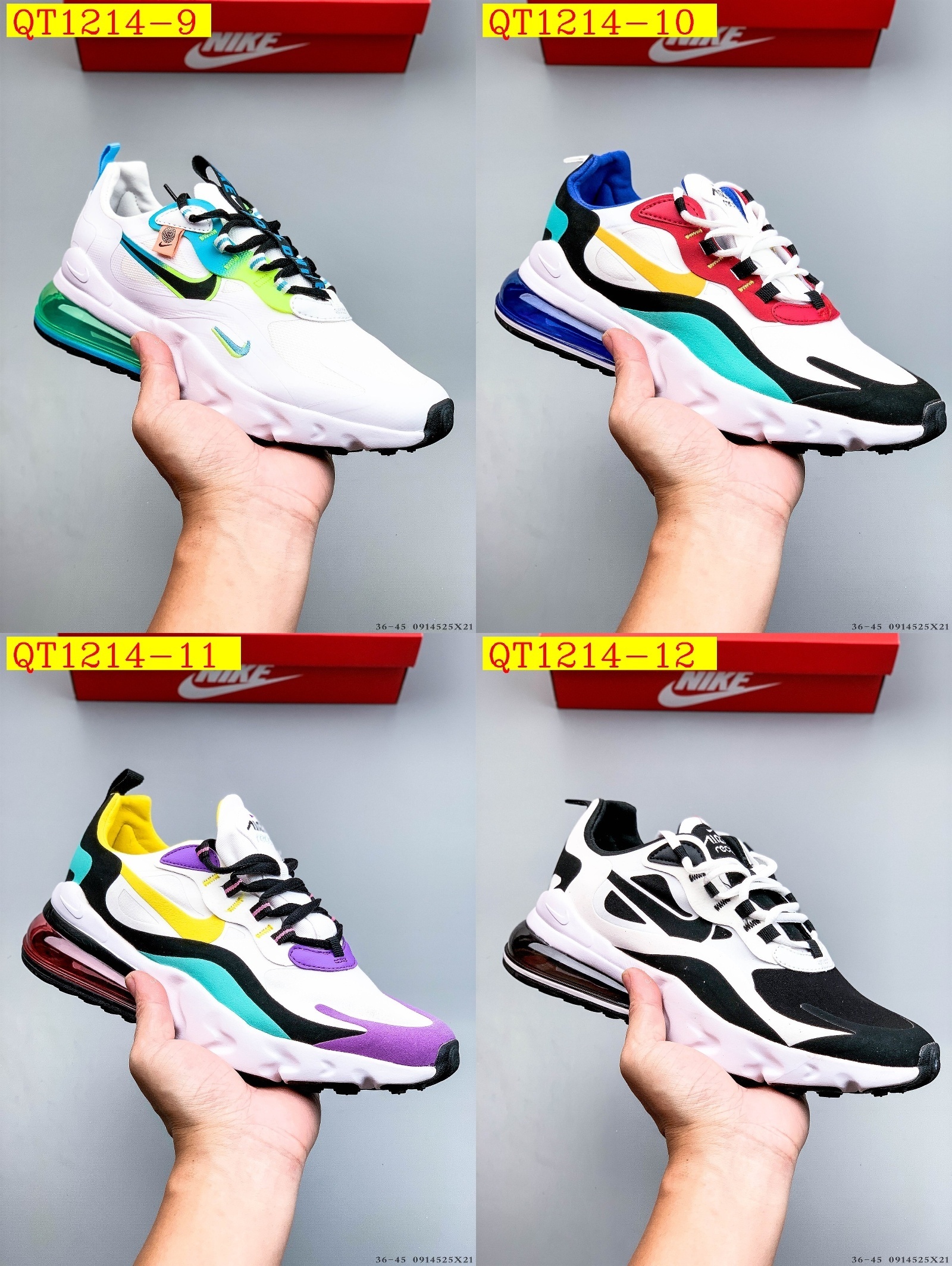 45$ NiKe Air Max 270 React Size 36-45 424170 QT1214 gallery