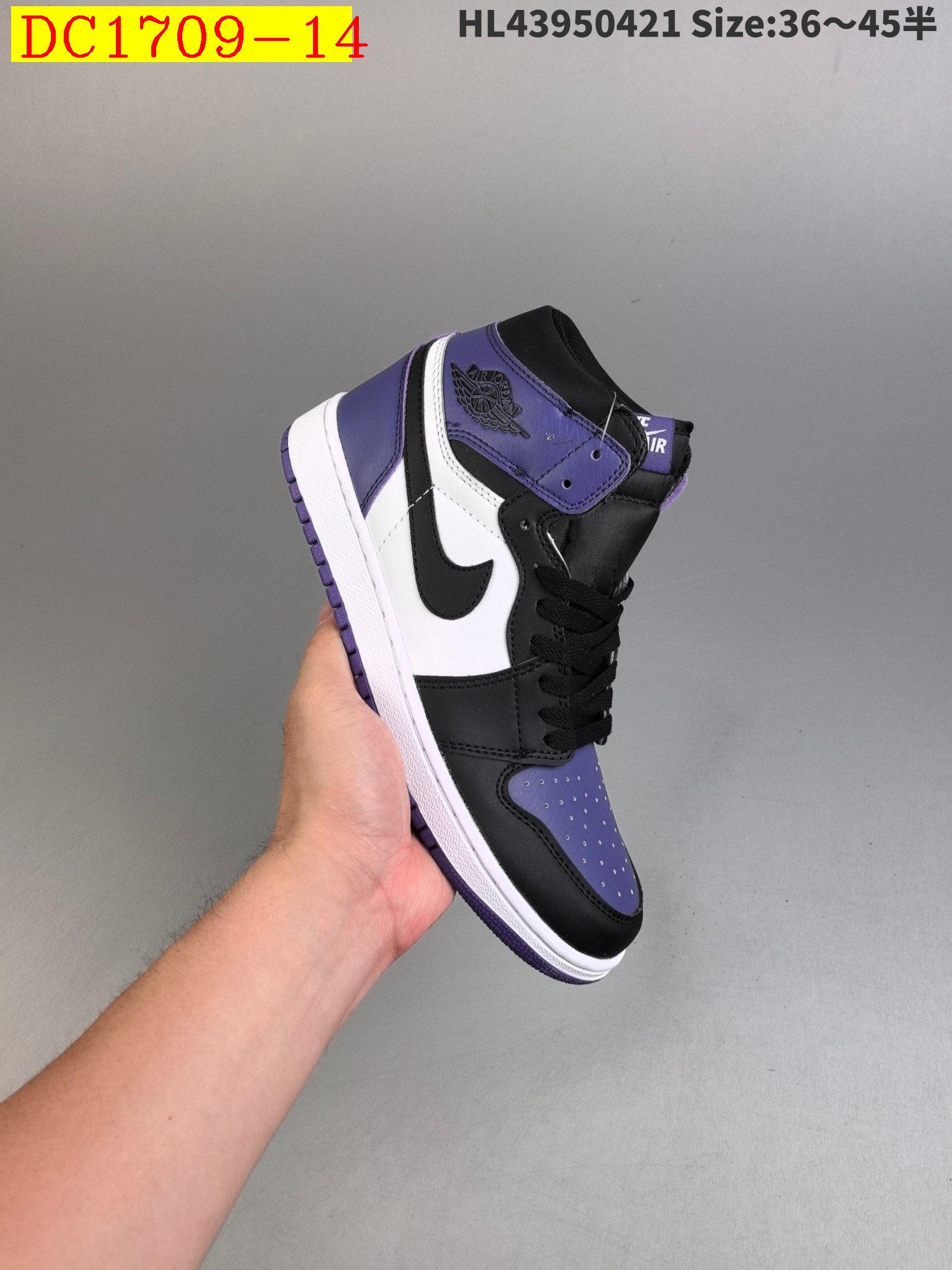 45$ dh Air Jordan 1 Mid Black Patent half size 36-45 61293034155 DC1709 gallery