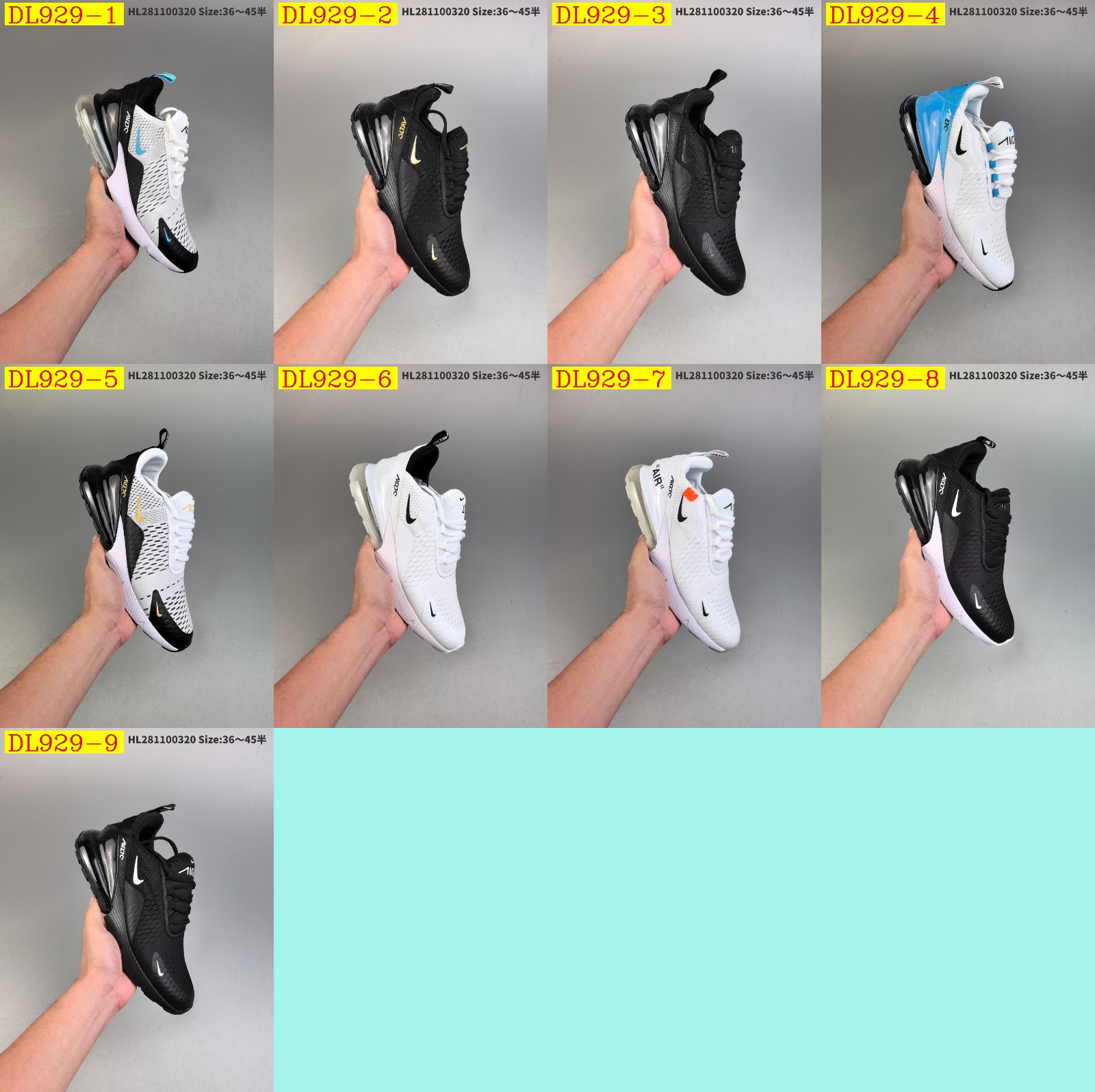45$ dh Nike Air Max 270 Half size 36-45 62529034154 DL929 gallery