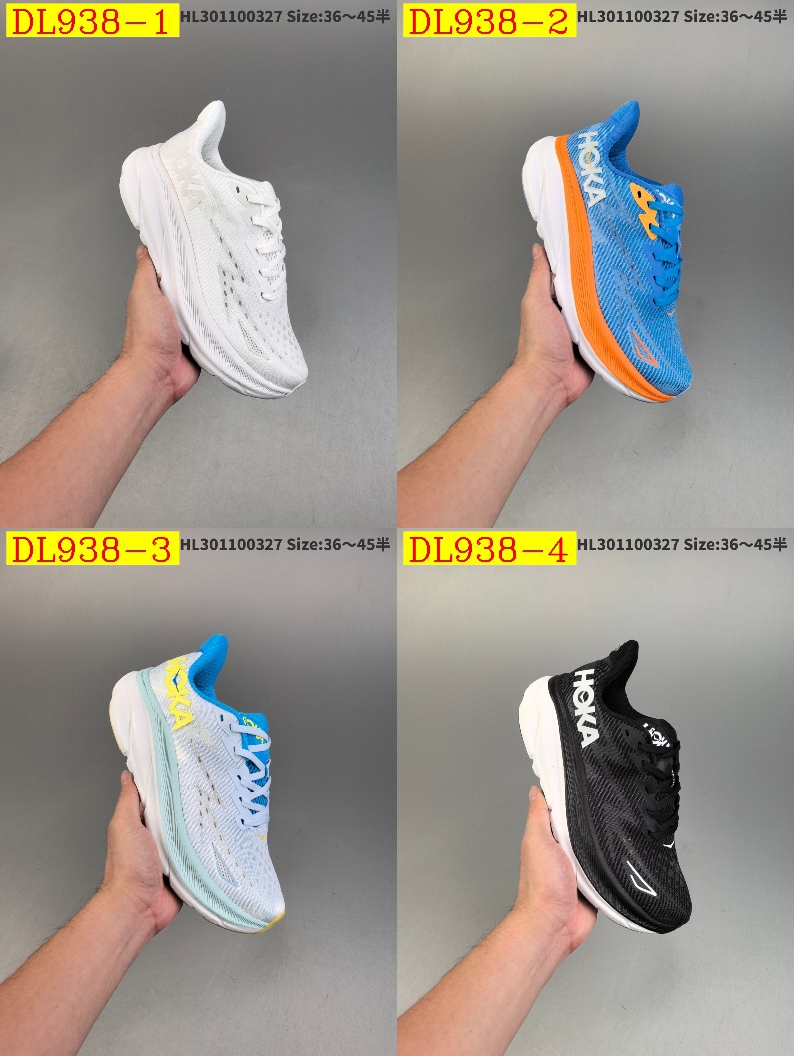 45$ dh Top Quality HOKA W CLIFTON 9 WIDE size 36-45 92625034154 DL938 gallery