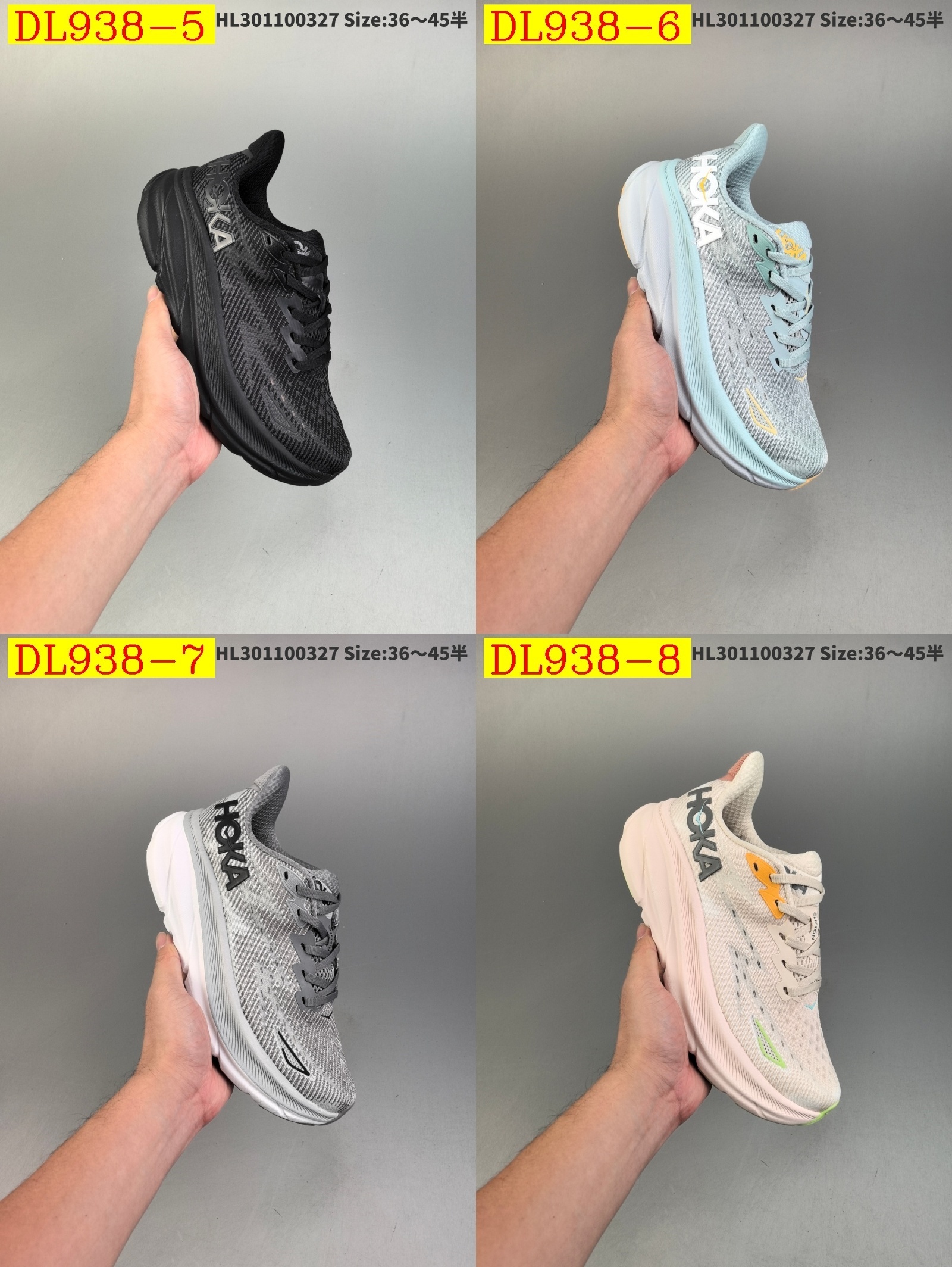 45$ dh Top Quality HOKA W CLIFTON 9 WIDE size 36-45 92625034154 DL938 gallery