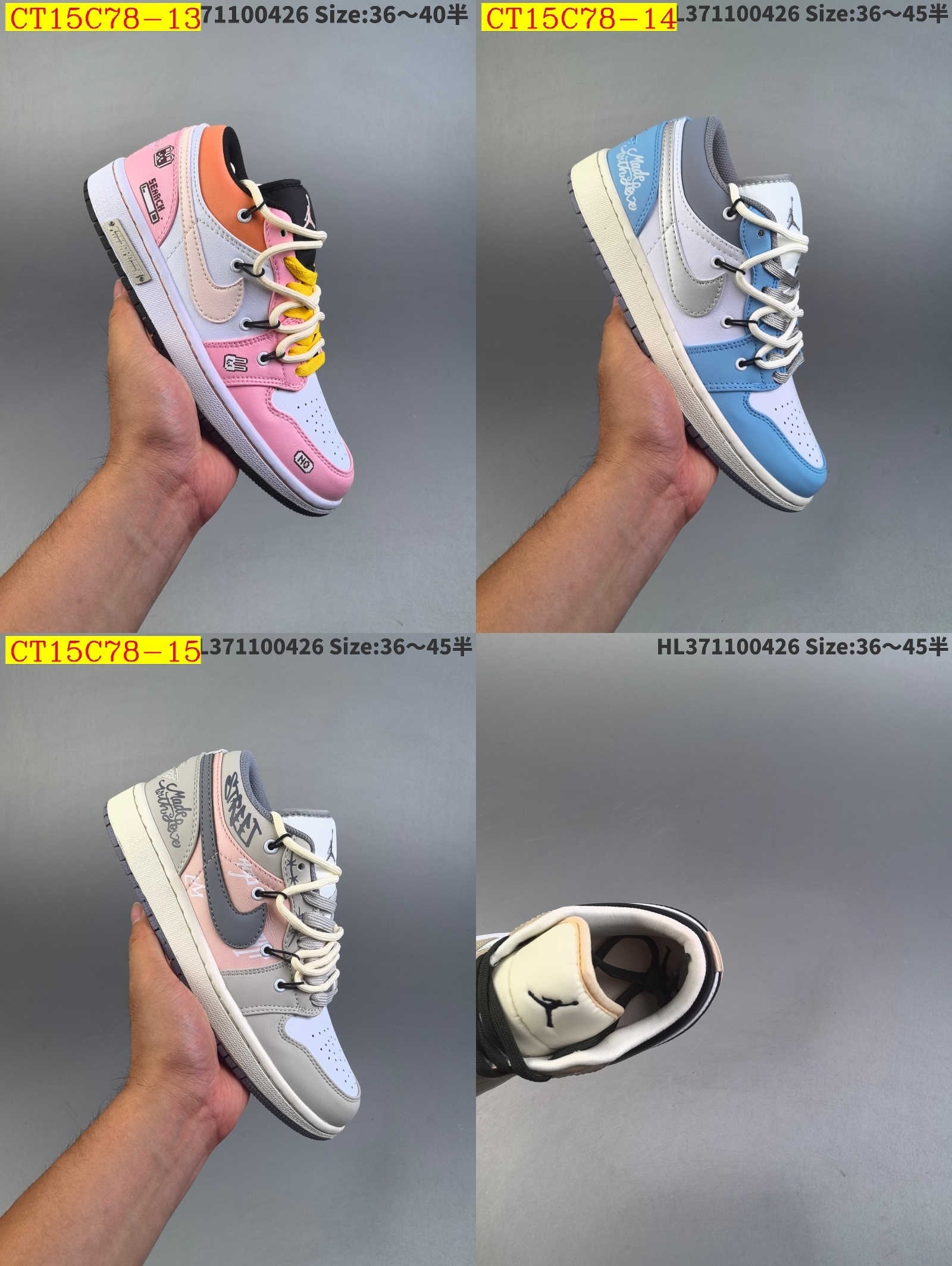 45$ new_dh Nike Wmns Air Jordan 1 Low GS size 36-45 92624024937 CT15C78 gallery