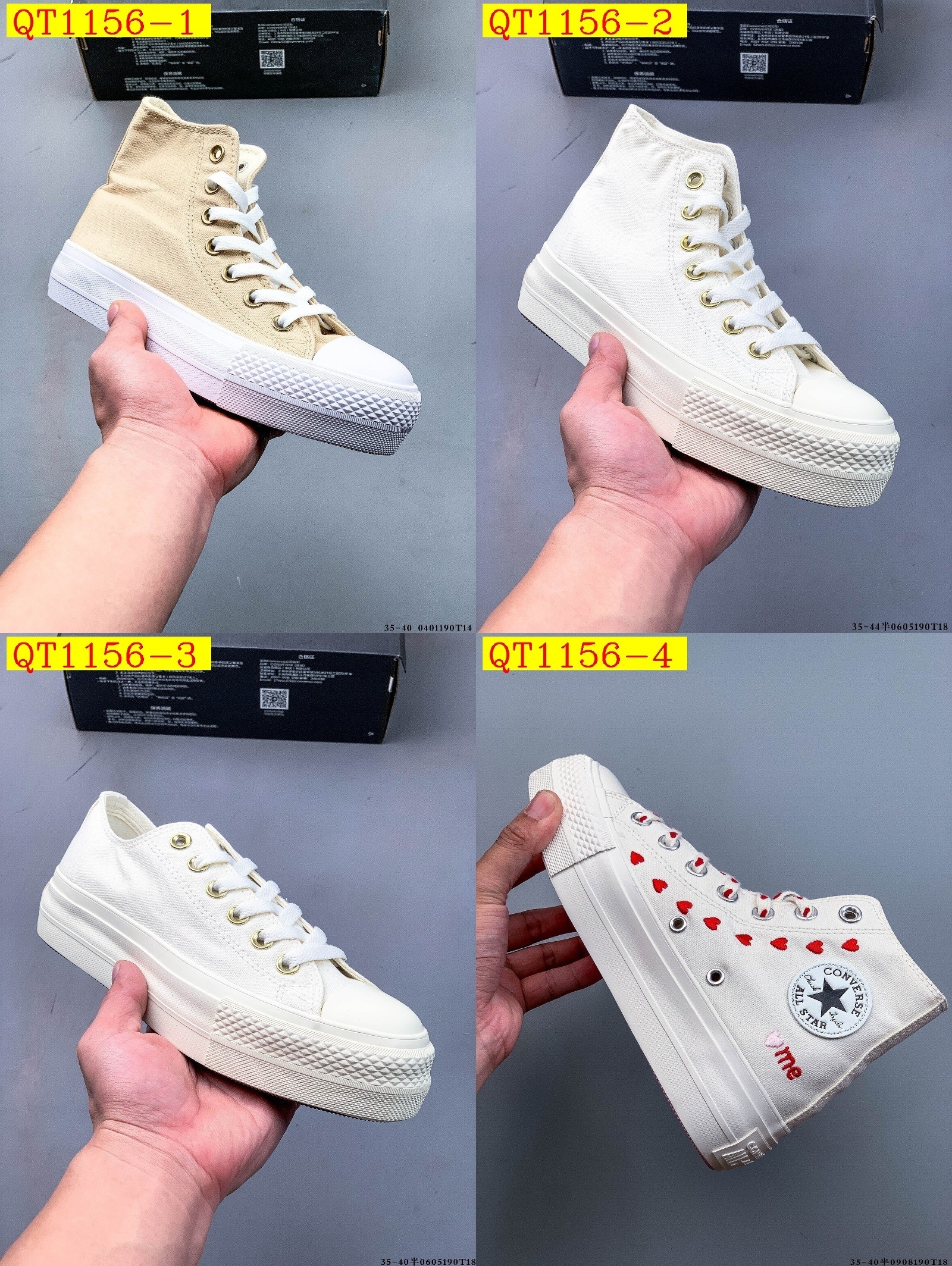 46$ CONVERSE All Star Platform Size 35-40 411840 QT1156 gallery