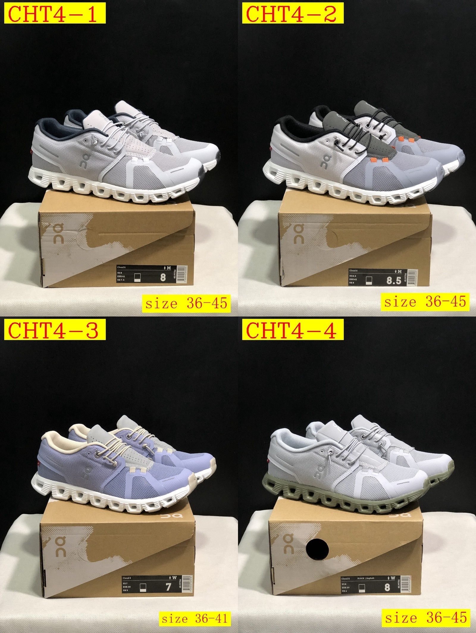 46$ On Cloud 5 2 size 36-45 CHT4 gallery