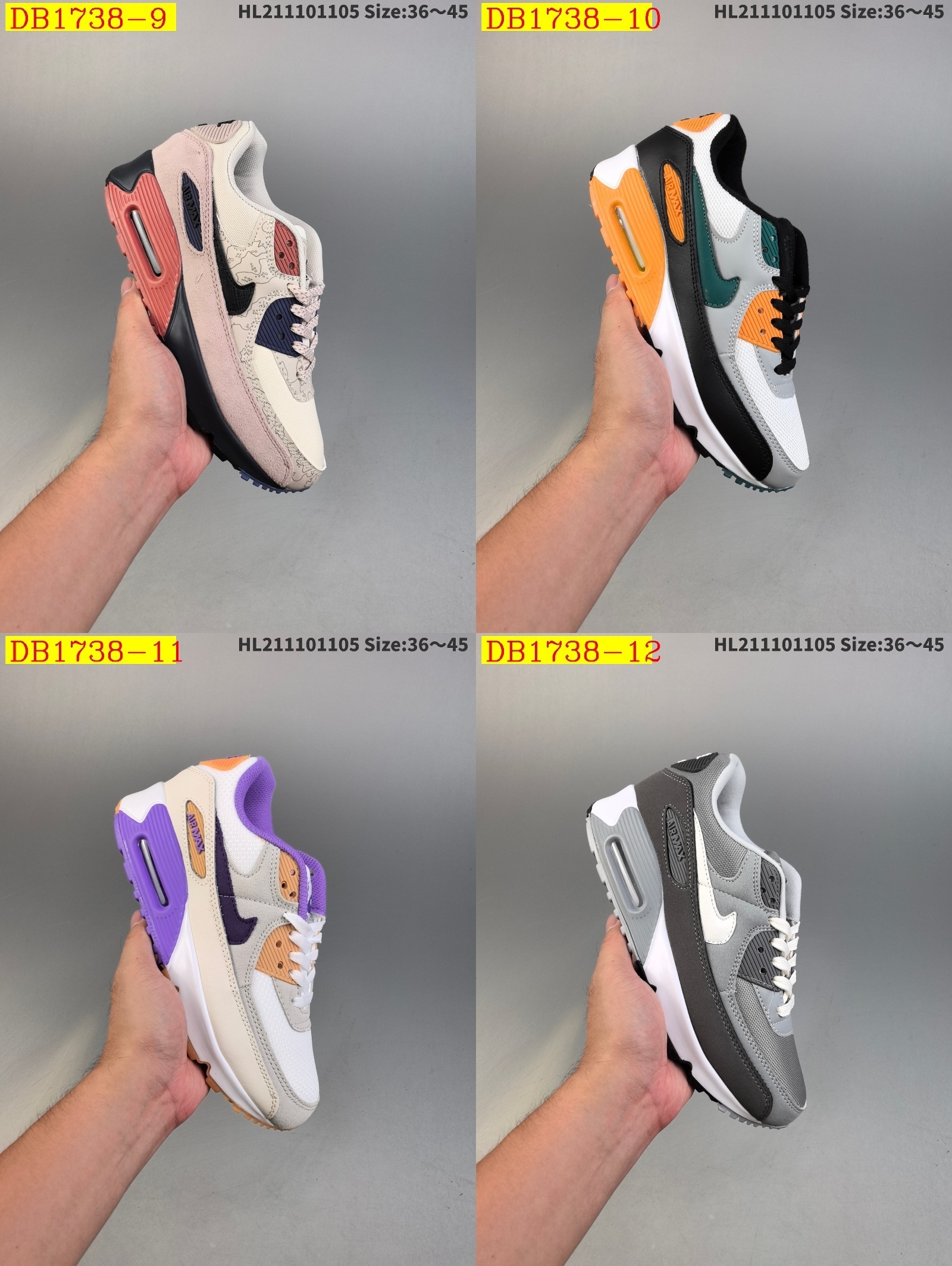 46$ new_dh NIKE Air max 90 size 36-45 62325034046 DB1738 gallery