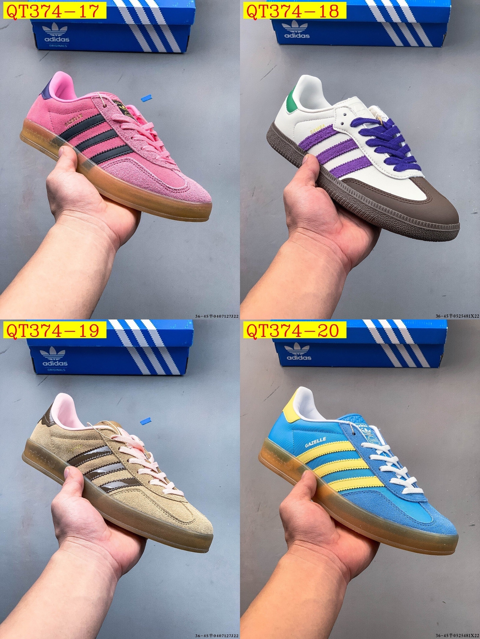 47$ Adidas Gazelle size 36-45 half 723230 QT374 gallery