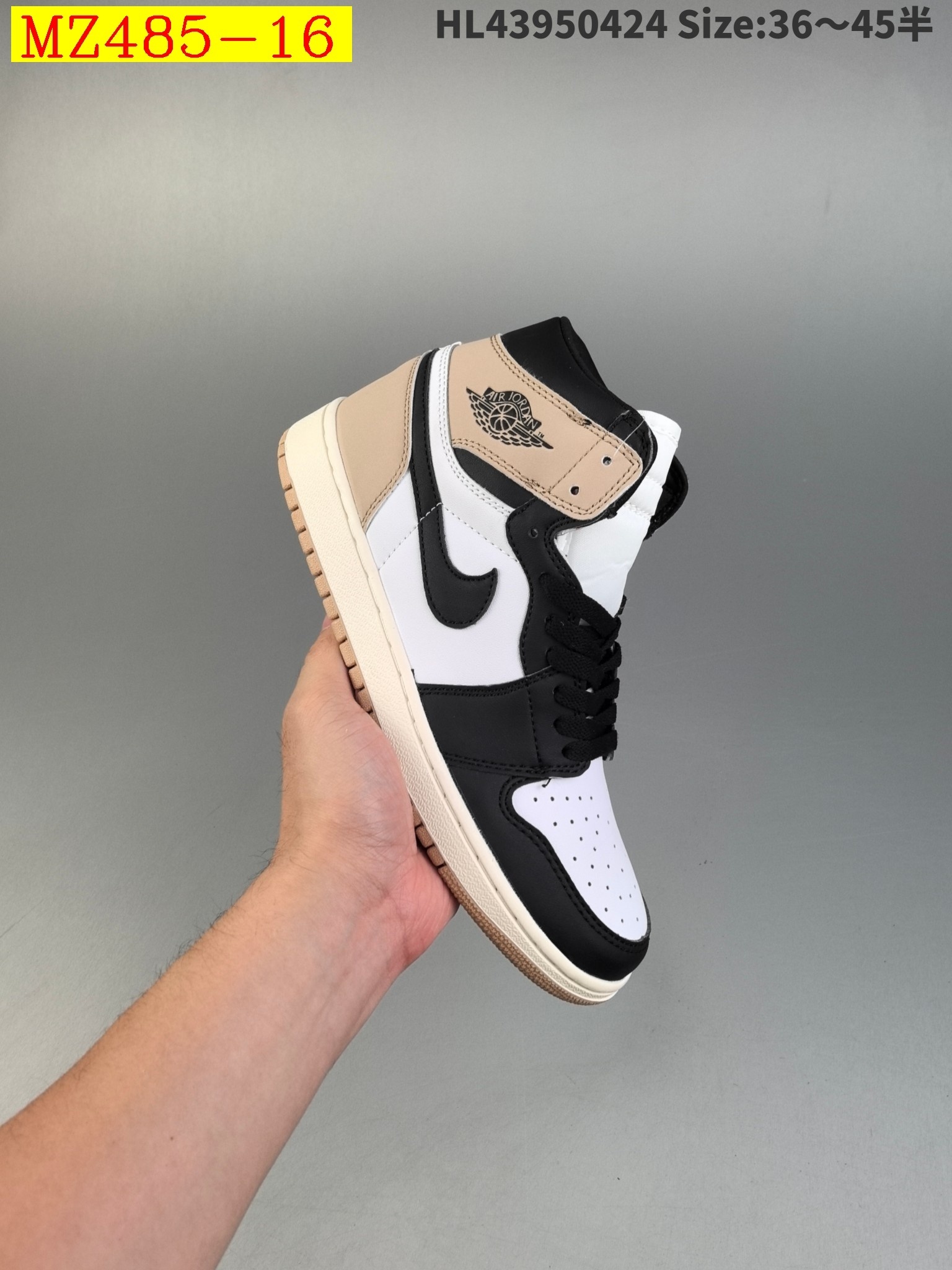 47$ Air Jordan 1 Mid Cool Grey half size 36-45 814930 MZ485 gallery